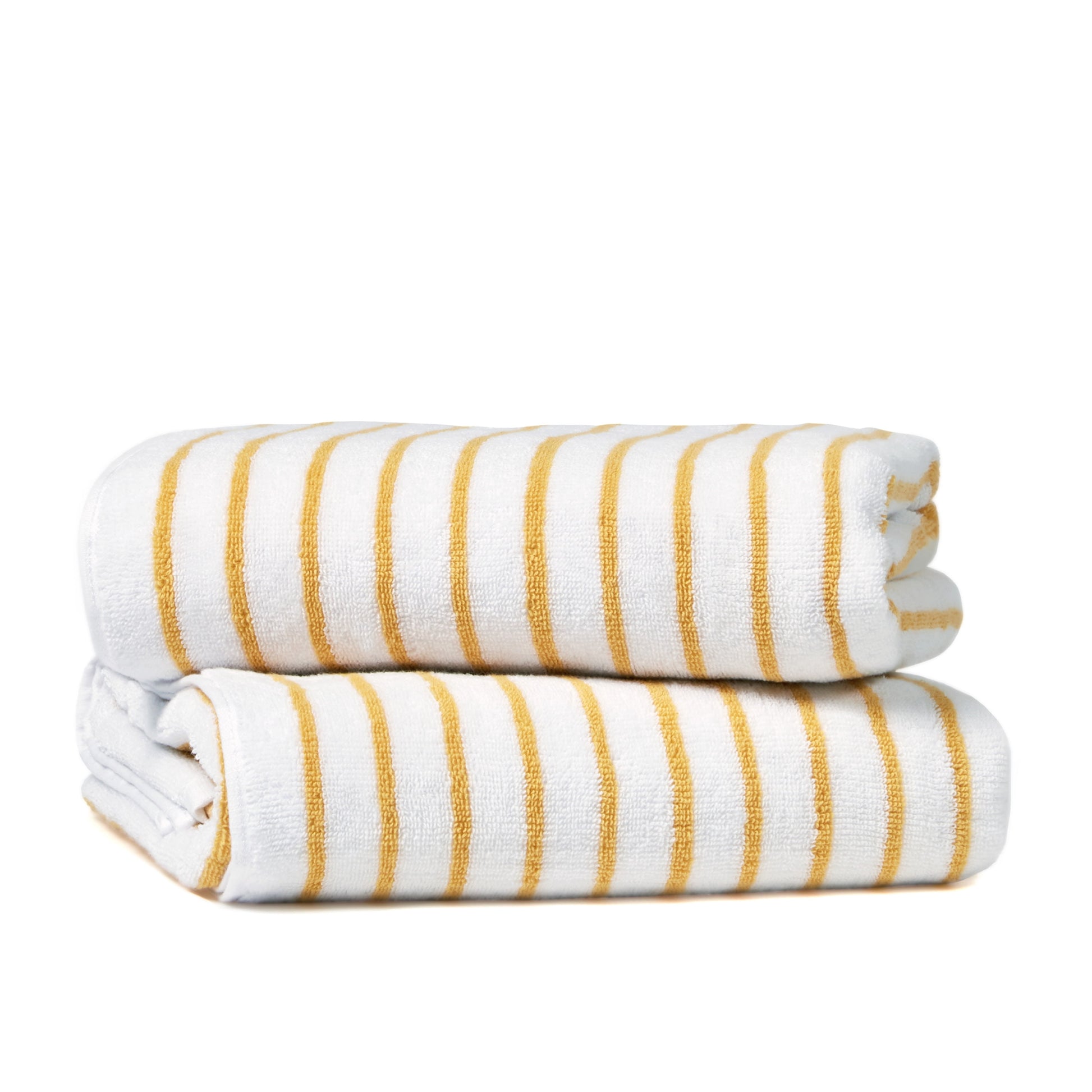 Noble Linens 2 pack Striped Cotton Cabana Beach and Pool Towels