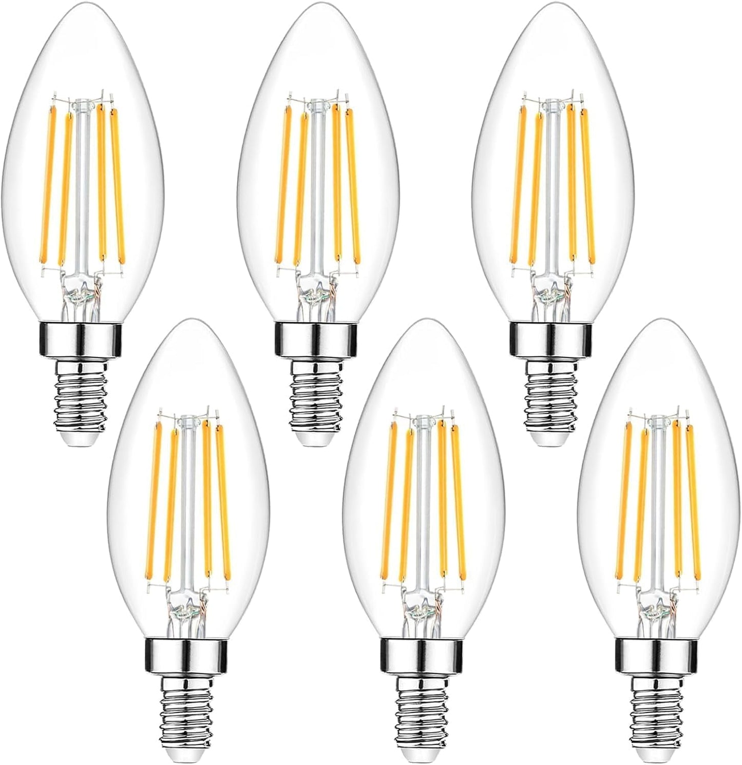 Nordic Hygge 6-Pack Light Bulbs Dimmable E12 LED Candelabra (WW)