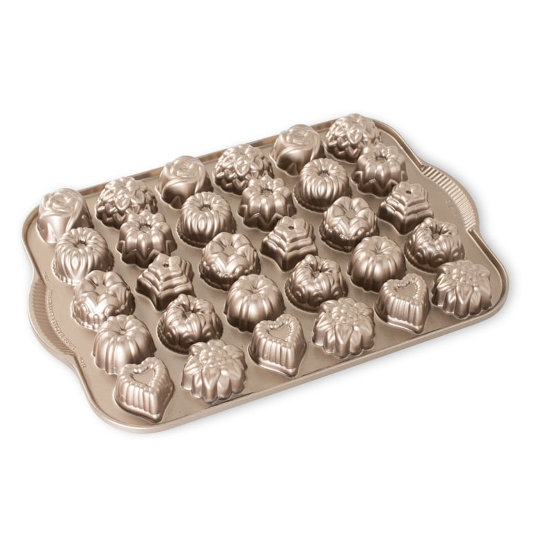 Nordic Ware Bundt Teacakes & Candies Nonstick Cast Aluminum Pan, Toffee, 14.1" x 9.6" x 1.1"