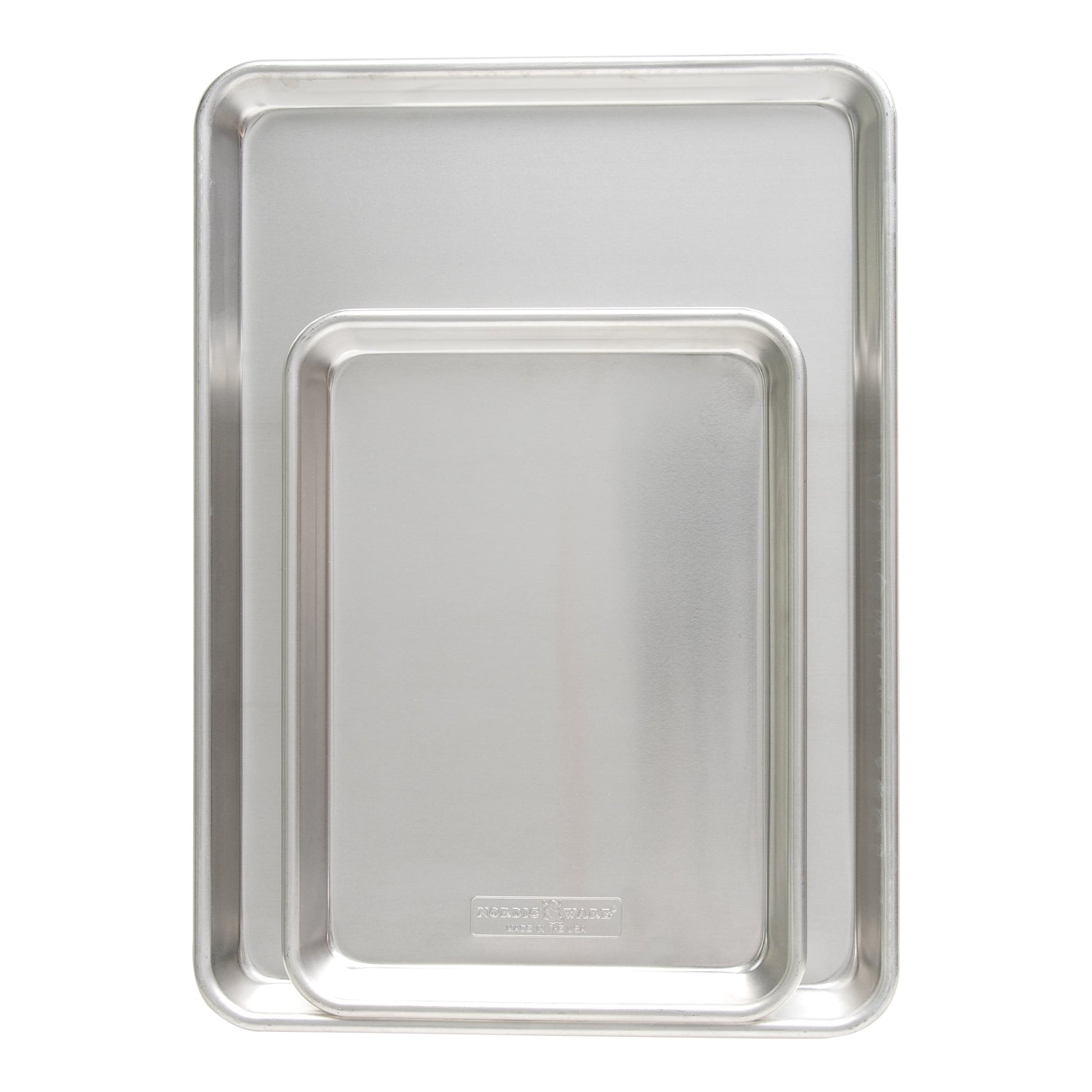 Nordic Ware Naturals Aluminum Quarter Sheet & Half Sheet Baking Pan Set, Silver