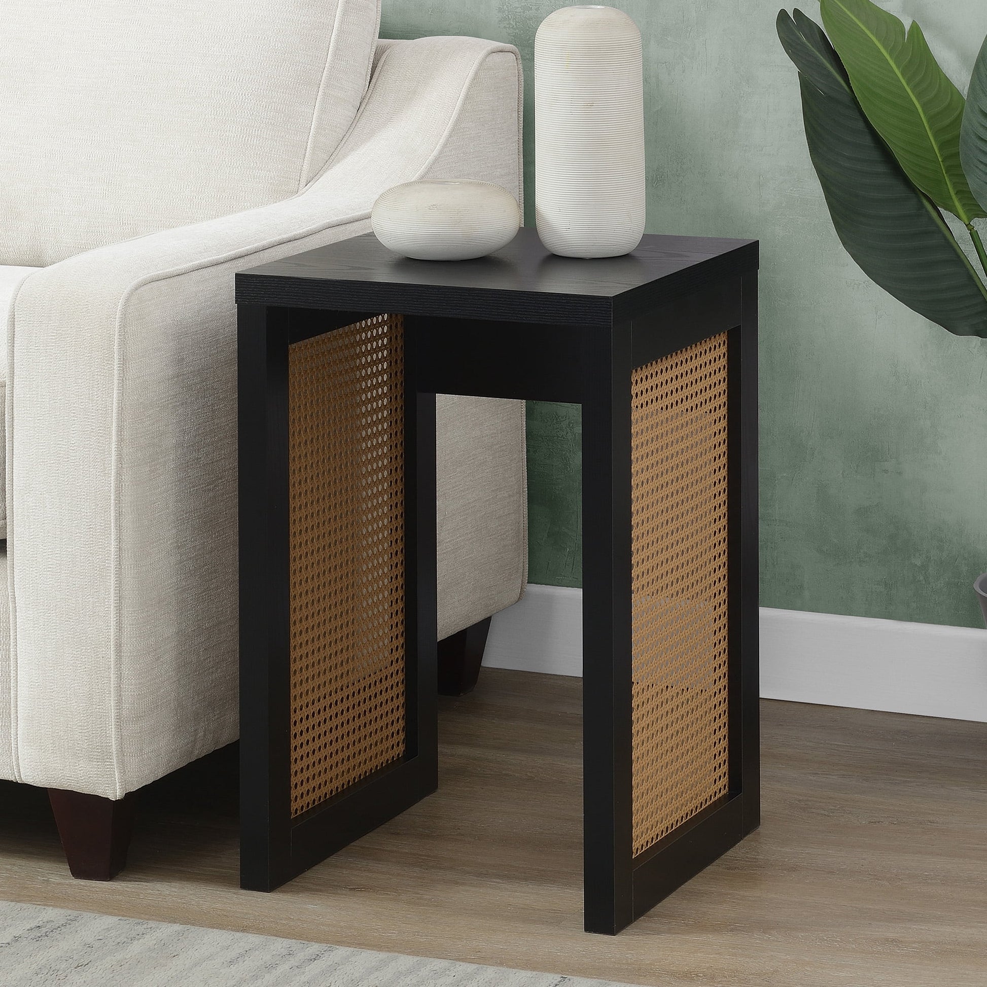 Convenience Concepts Northfield Weave End Table, Black