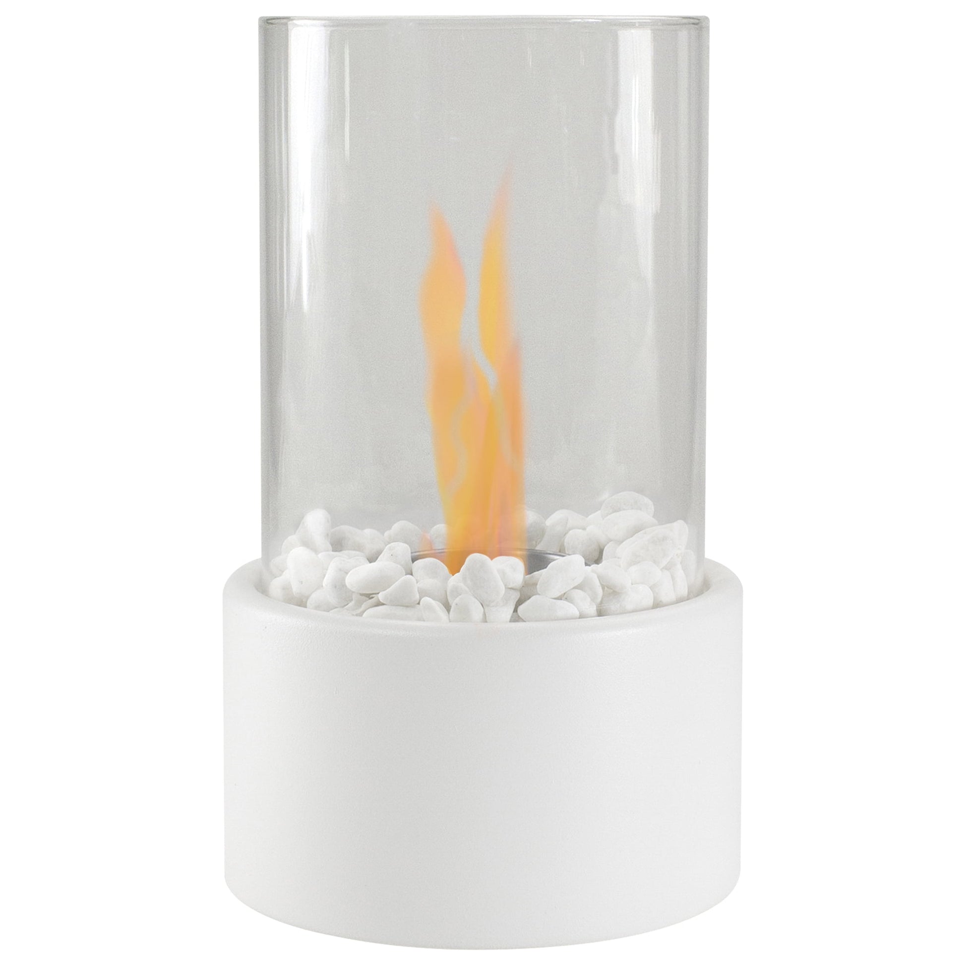 Northlight Bio Ethanol Round Portable Fireplace with Base - 10.5" - White