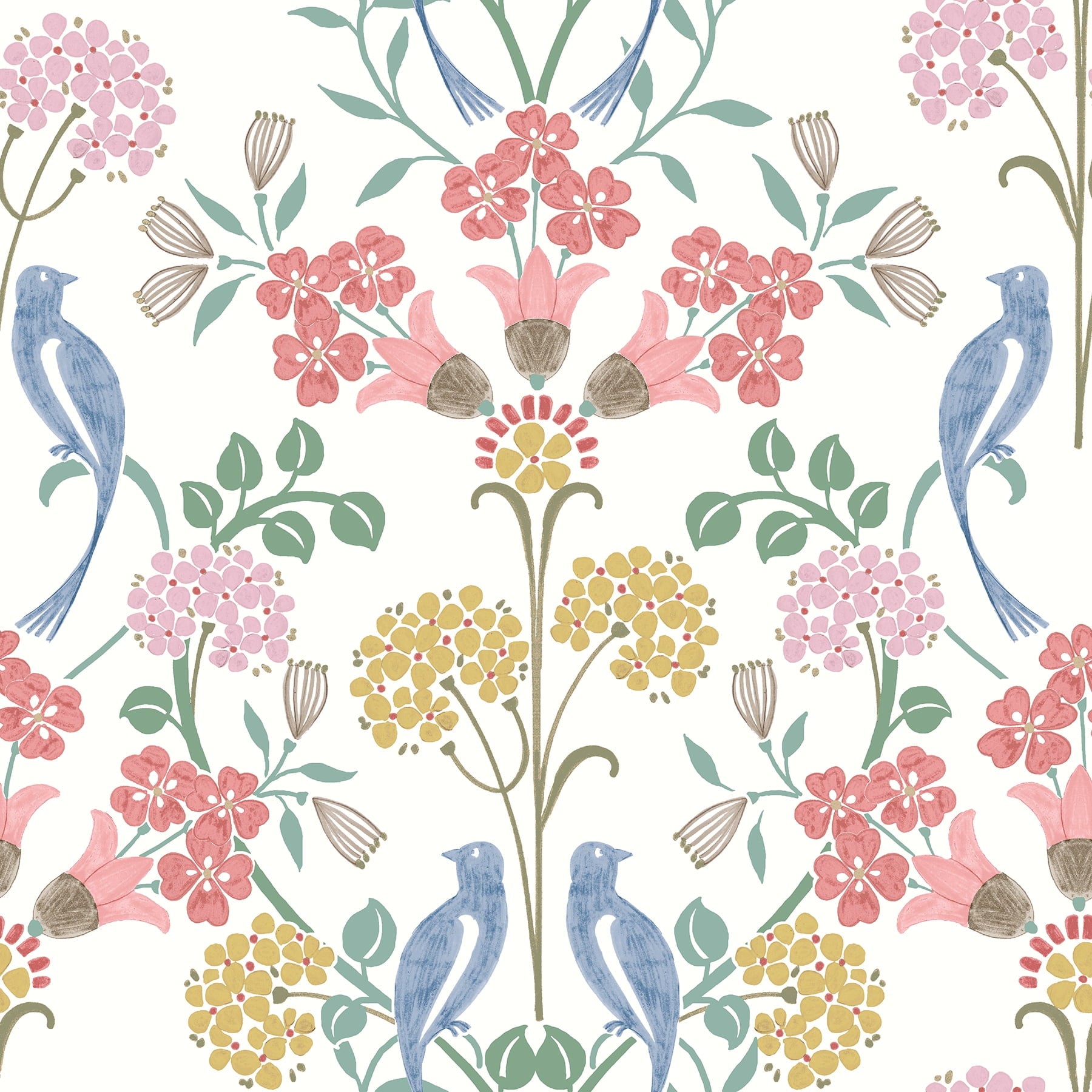 NuWallpaper Pink Meadow Song Peel and Stick Wallpaper