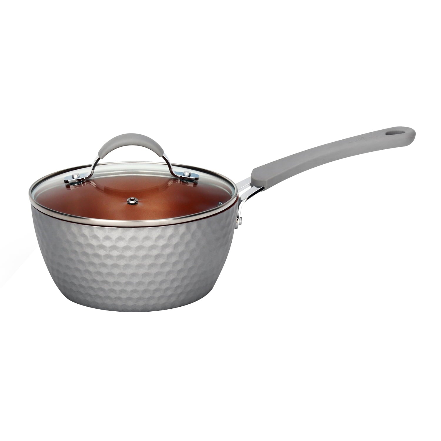 NutriChef Saucepan Pot W/ Lid Non-Stick High-Qualified Kitchen Cookware 1.7 Quart Works W/ NCCW11GD