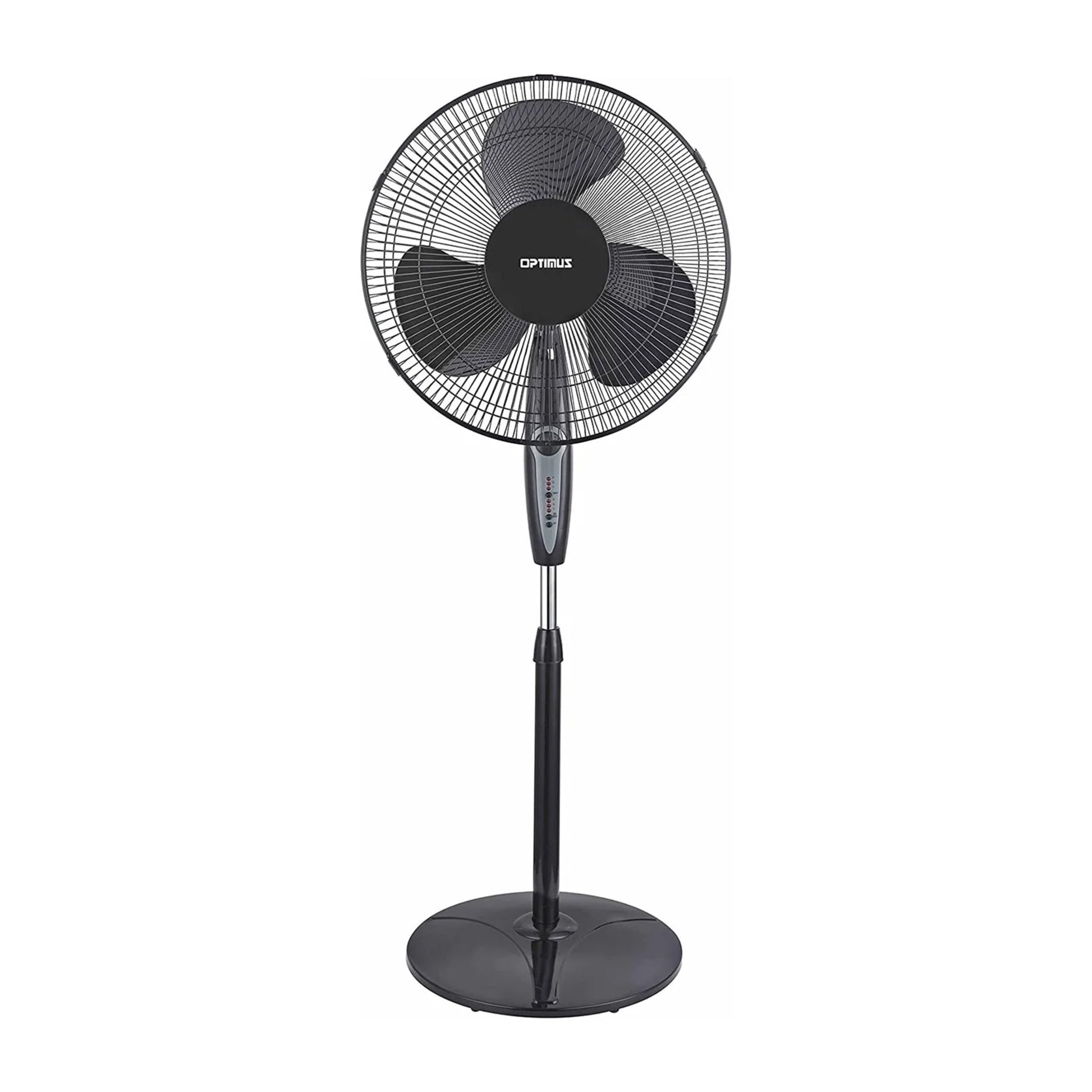 OPTIMUS F-1872 18â€³ Oscillating Stand Fan With Remote Control, Black