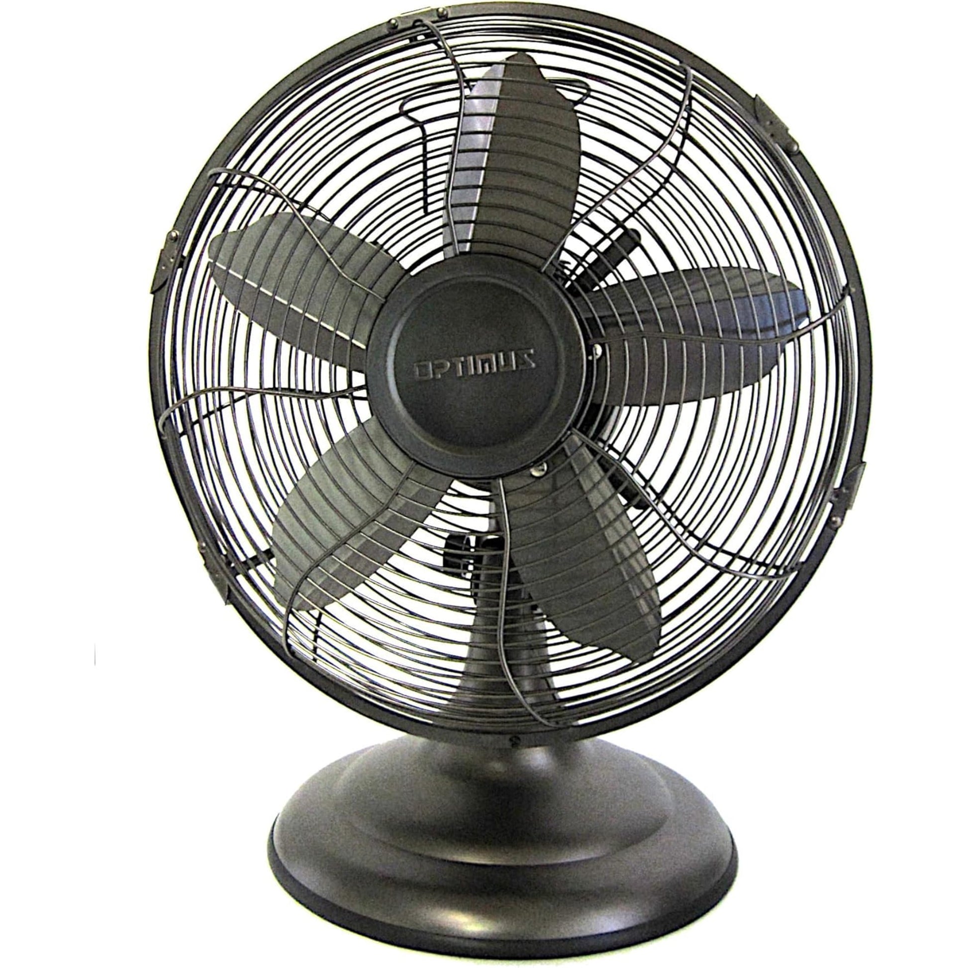 OPTIMUS F-6212 Powerful 3 Speed 12" Portable Retro Oscillating Table Fan, Bronze