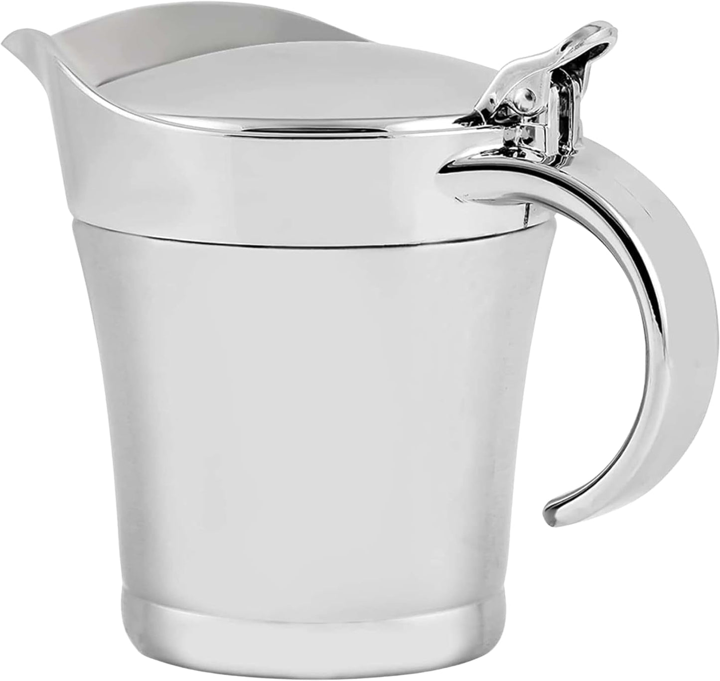 OVENTE 14 Ounce Double Insulated Stainless Steel Gravy Boat with Hinged Lid,Â SilverÂ GB4541S