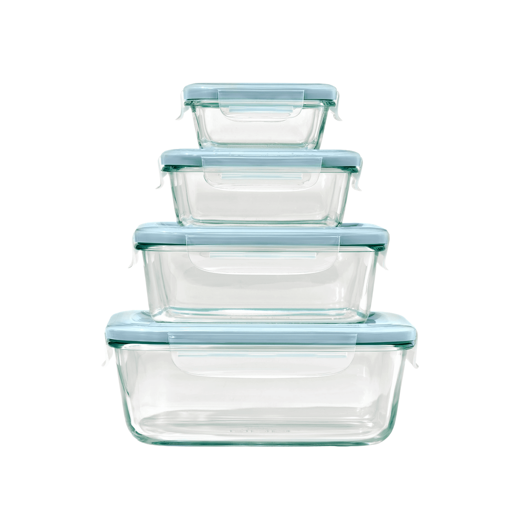 OXO SoftWorks Smart Seal 2 Cup Round Glass Container, Arctic Blue
