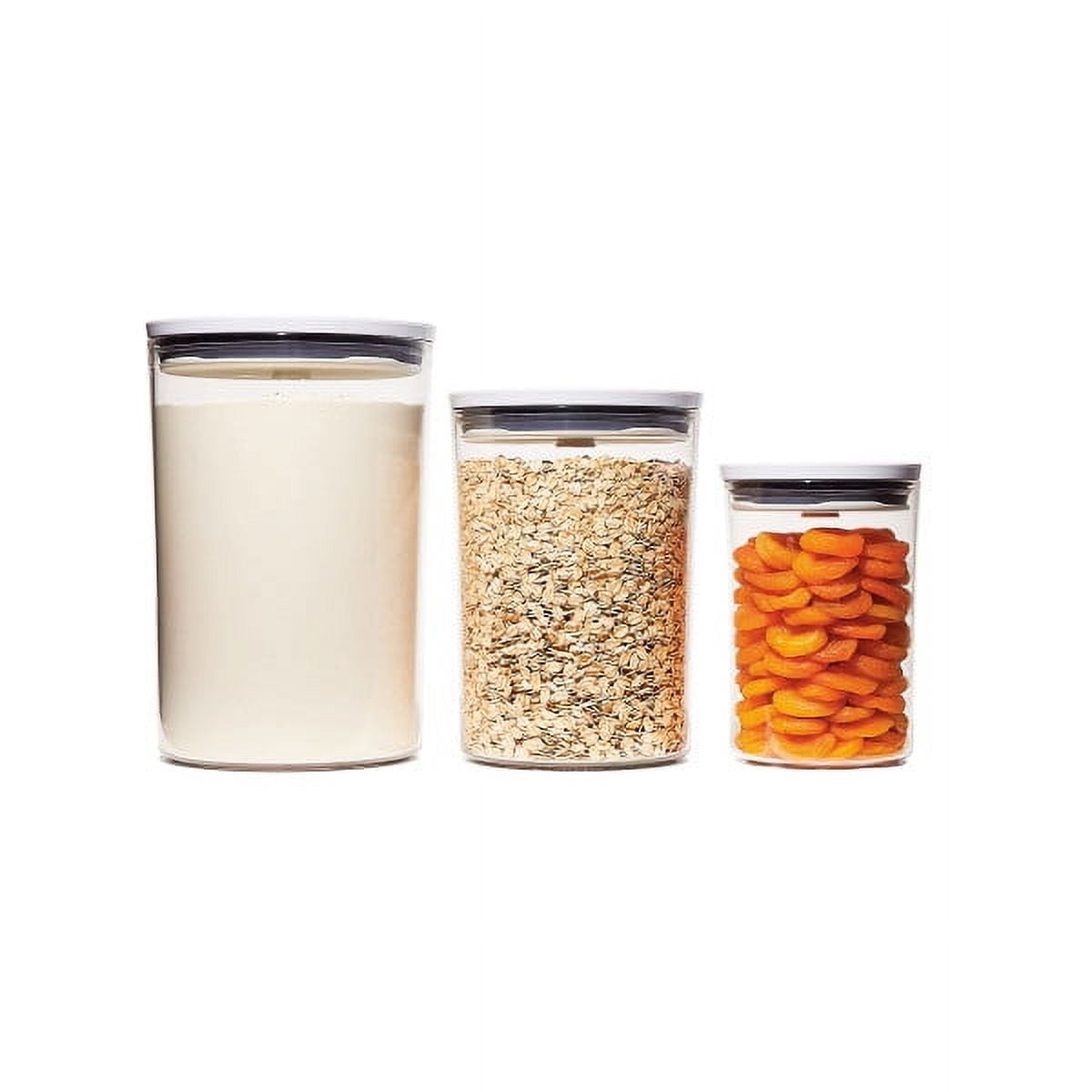 OXO POP Container 3-Piece Round Set Food Storage Container, White