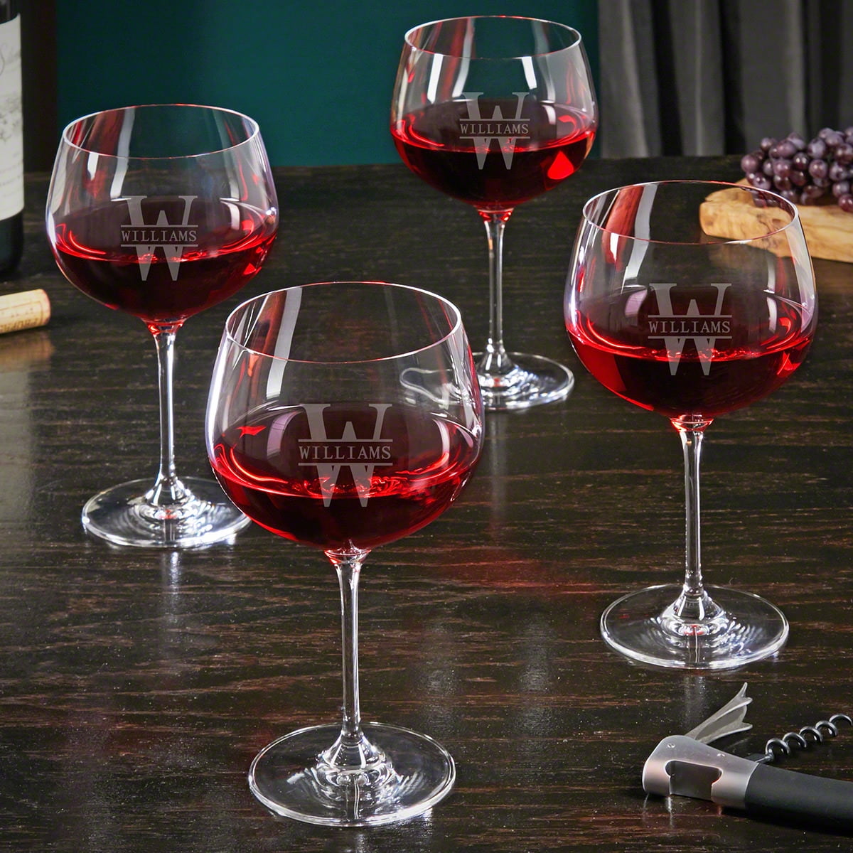 Oakmont Custom Balloon Wine Glasses, Set of 4