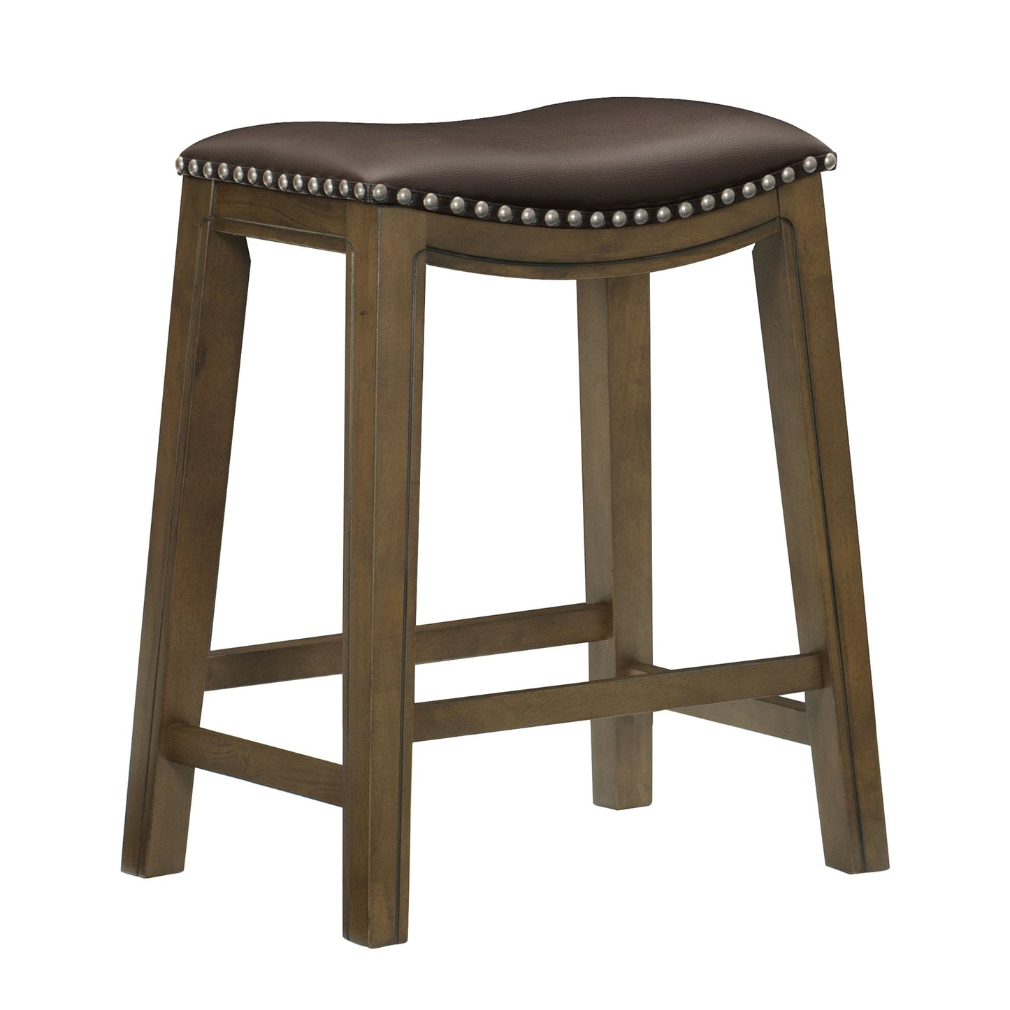OakvillePark Eustis Saddle Seat Counter Height Barstool, Brown
