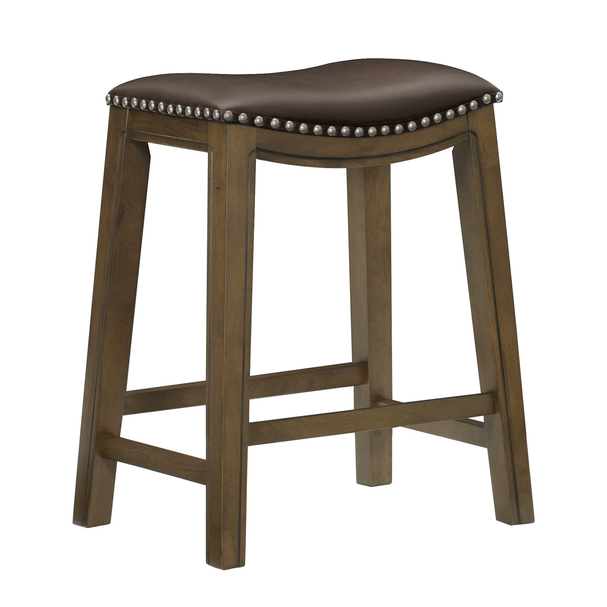 OakvillePark Eustis Saddle Seat Counter Height Barstool, Brown