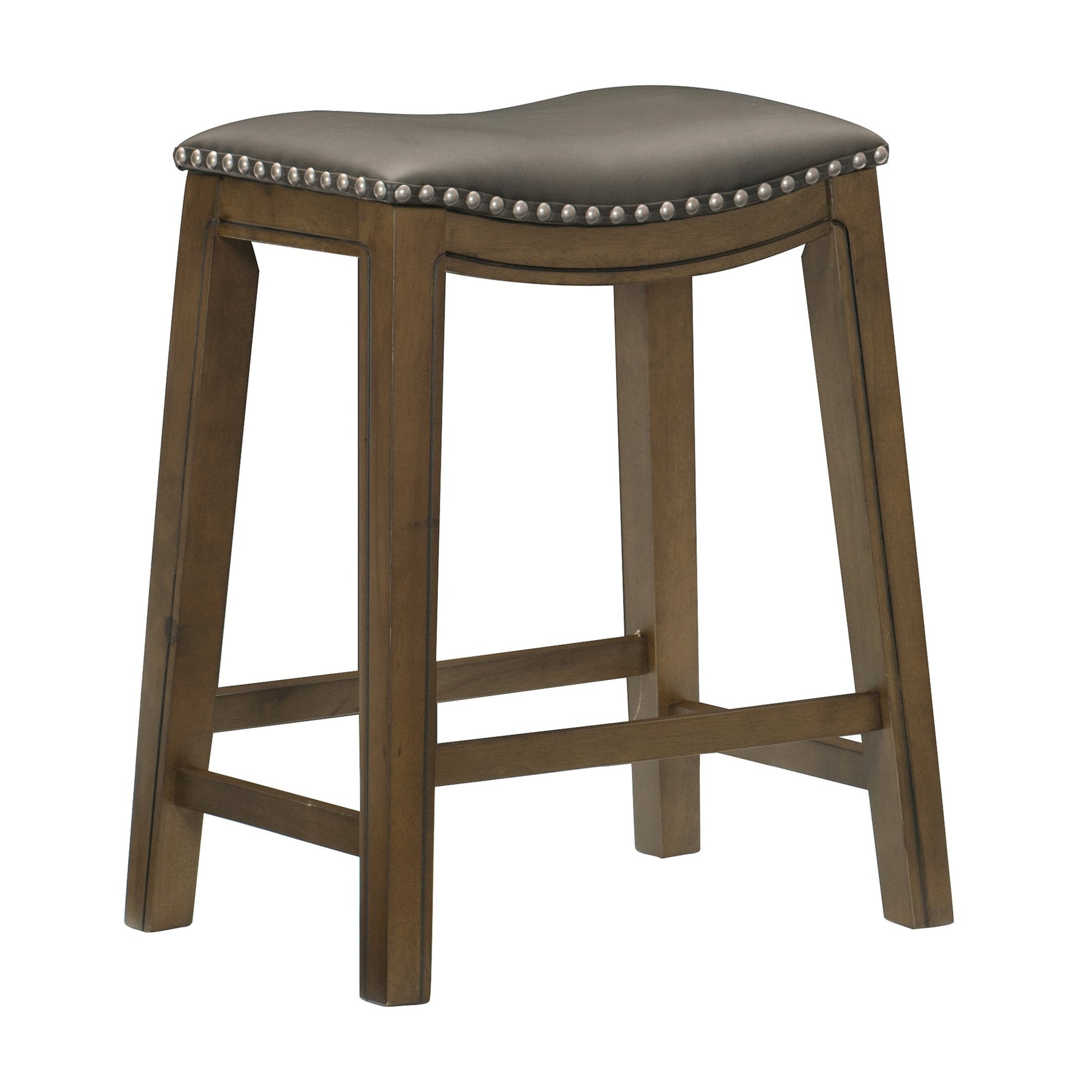 OakvillePark Eustis Saddle Seat Counter Height Barstool, Gray