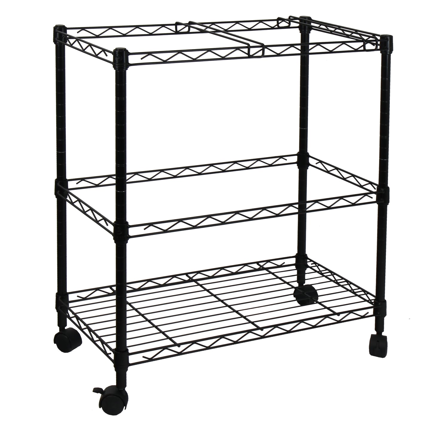 Oceanstar Portable 1-Tier Metal Rolling File Cart with Swivel Casters, 24 L x 12.4 W x 22 H inches, Black Color