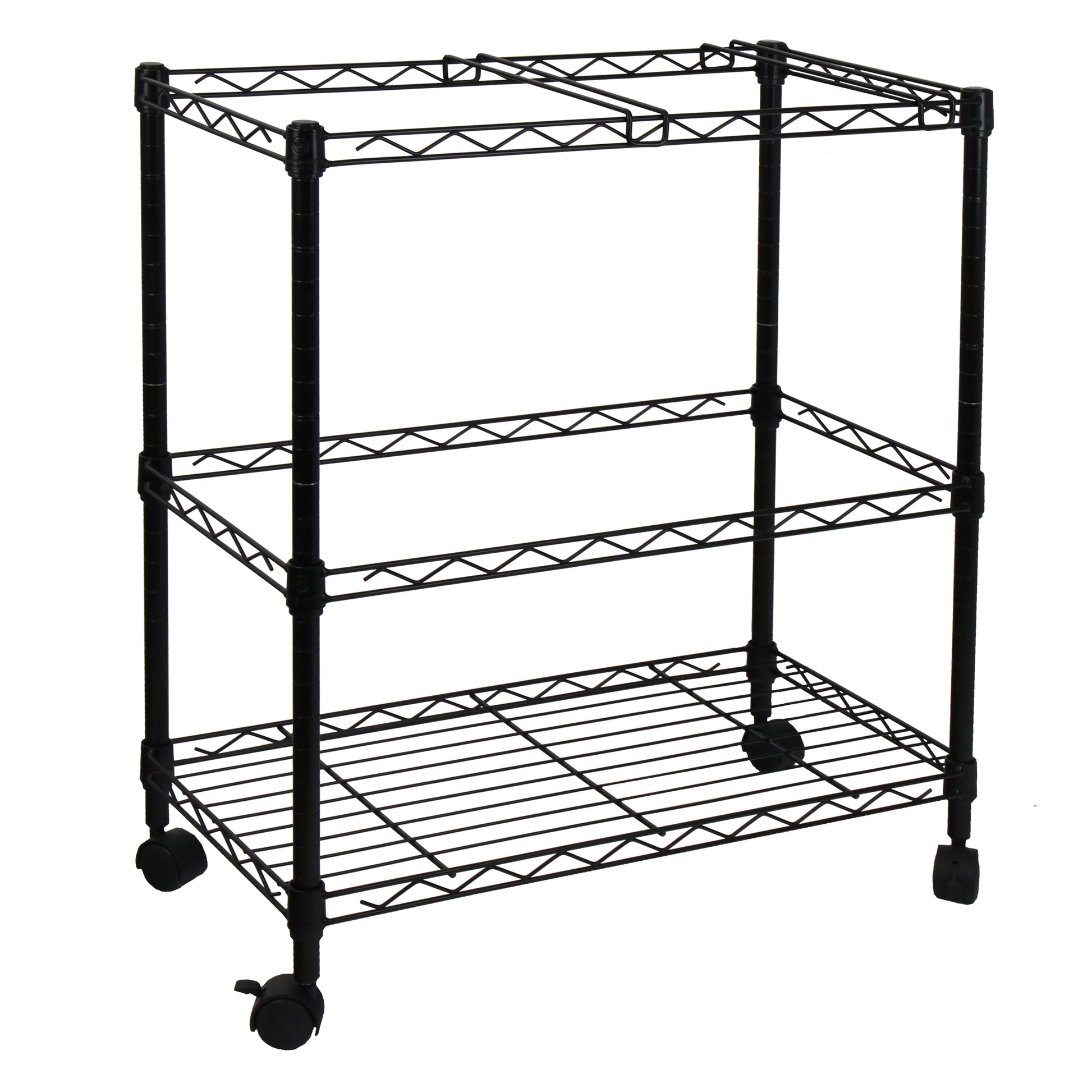 Oceanstar Portable 1-Tier Metal Rolling File Cart with Swivel Casters, 24 L x 12.4 W x 22 H inches, Black Color