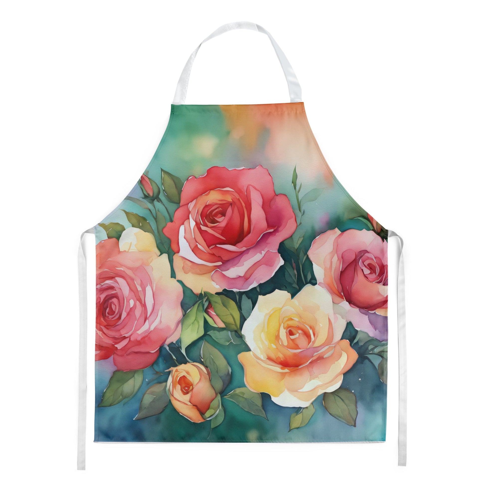 Oklahoma Roses in Watercolor Apron 27 in x 30 in