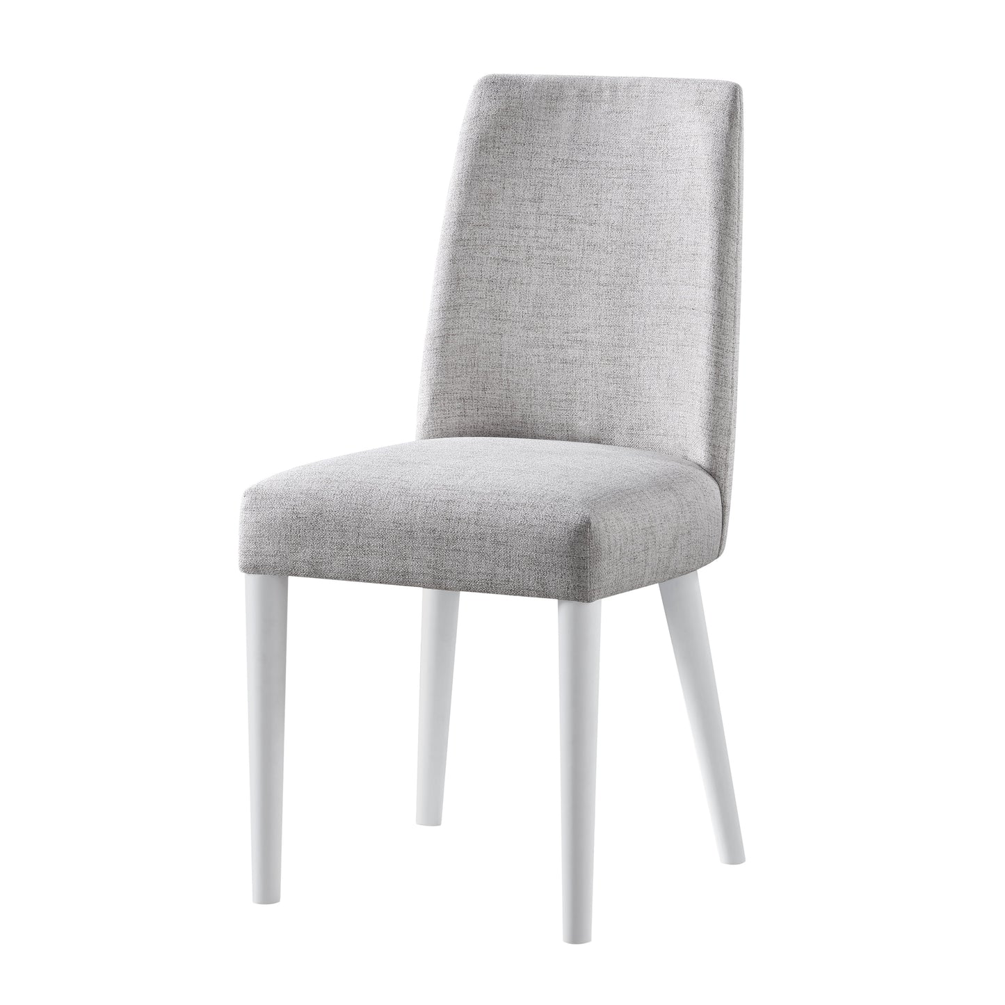 Olive & Opie Taylor Chair Gray Fabric & White Finish