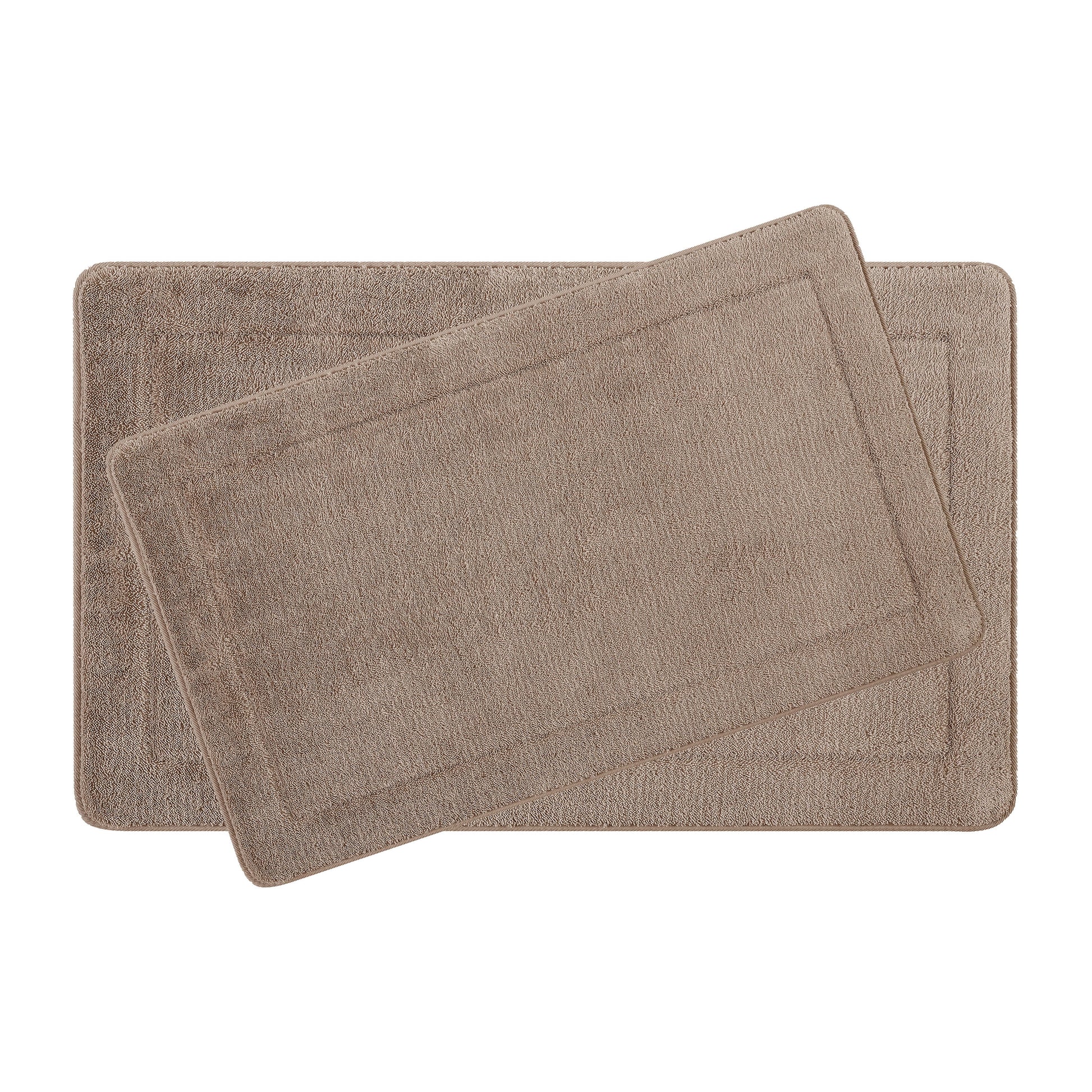 Oliver Brown Solid Print Traditional Bath Rugs, Brown, 17" x 24", 2-Pieces