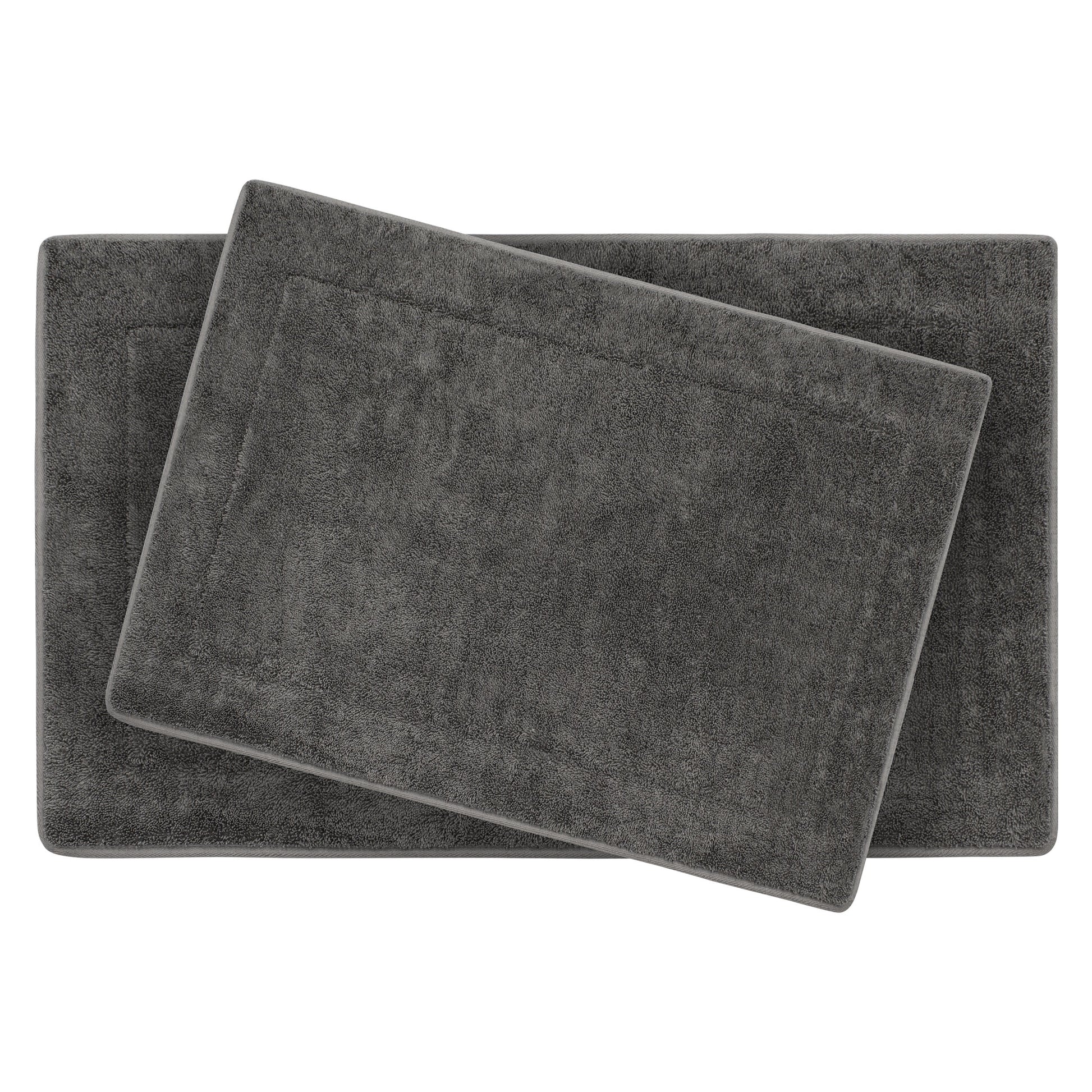 Oliver Brown Solid Print Traditional Bath Rugs, Gray, 17" x 24", 2-Pieces