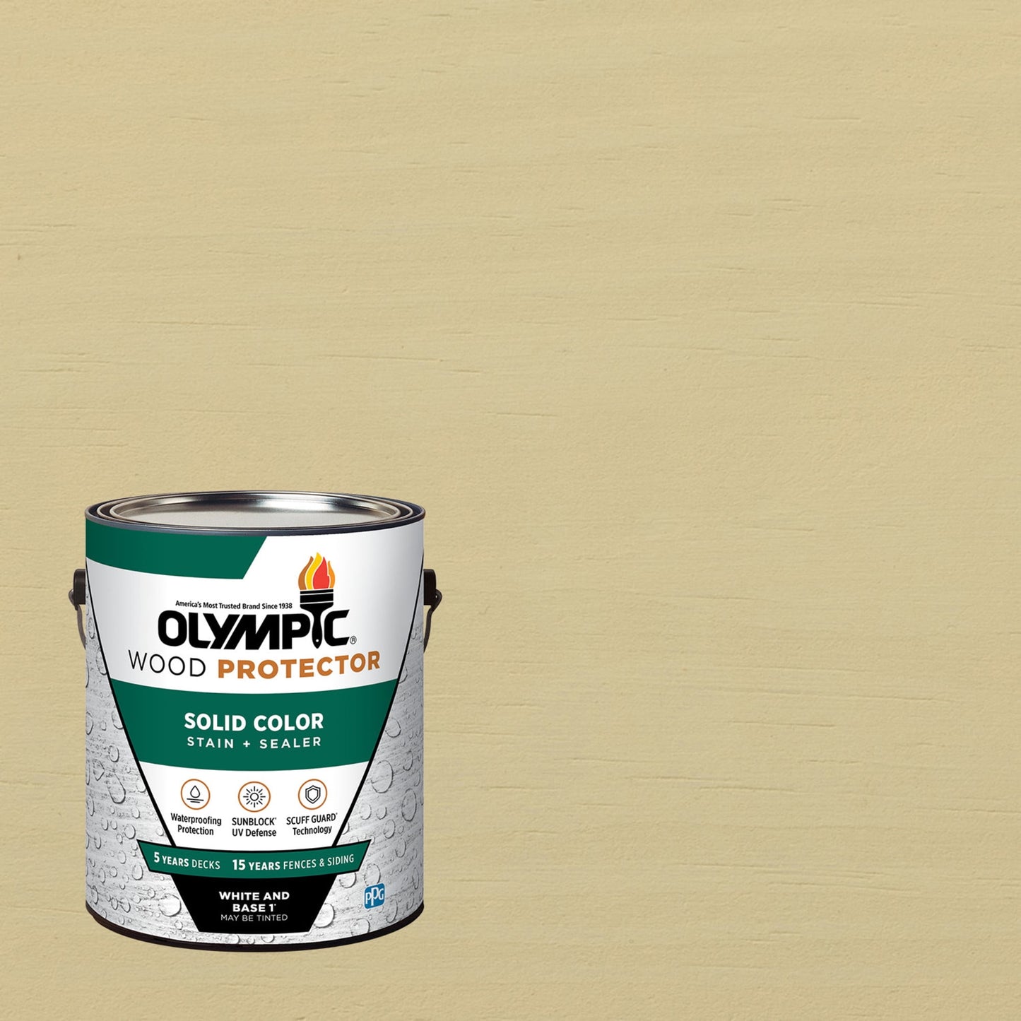 Olympic 1 Gallon SC-1025 Deauville Exterior Solid Wood Protector Stain Plus Sealer in One