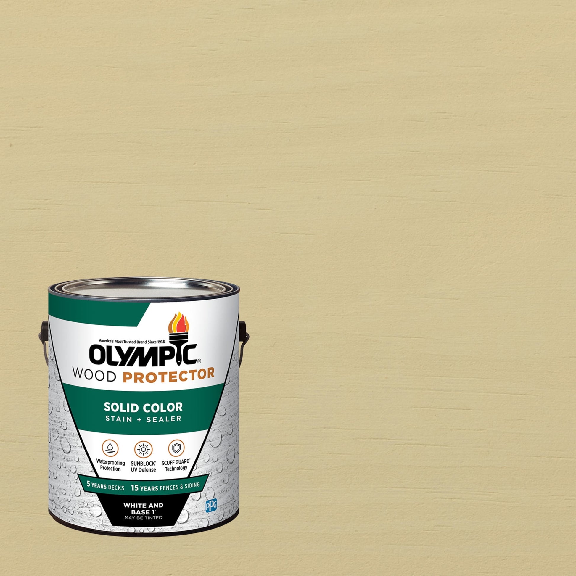 Olympic 1 Gallon SC-1025 Deauville Exterior Solid Wood Protector Stain Plus Sealer in One