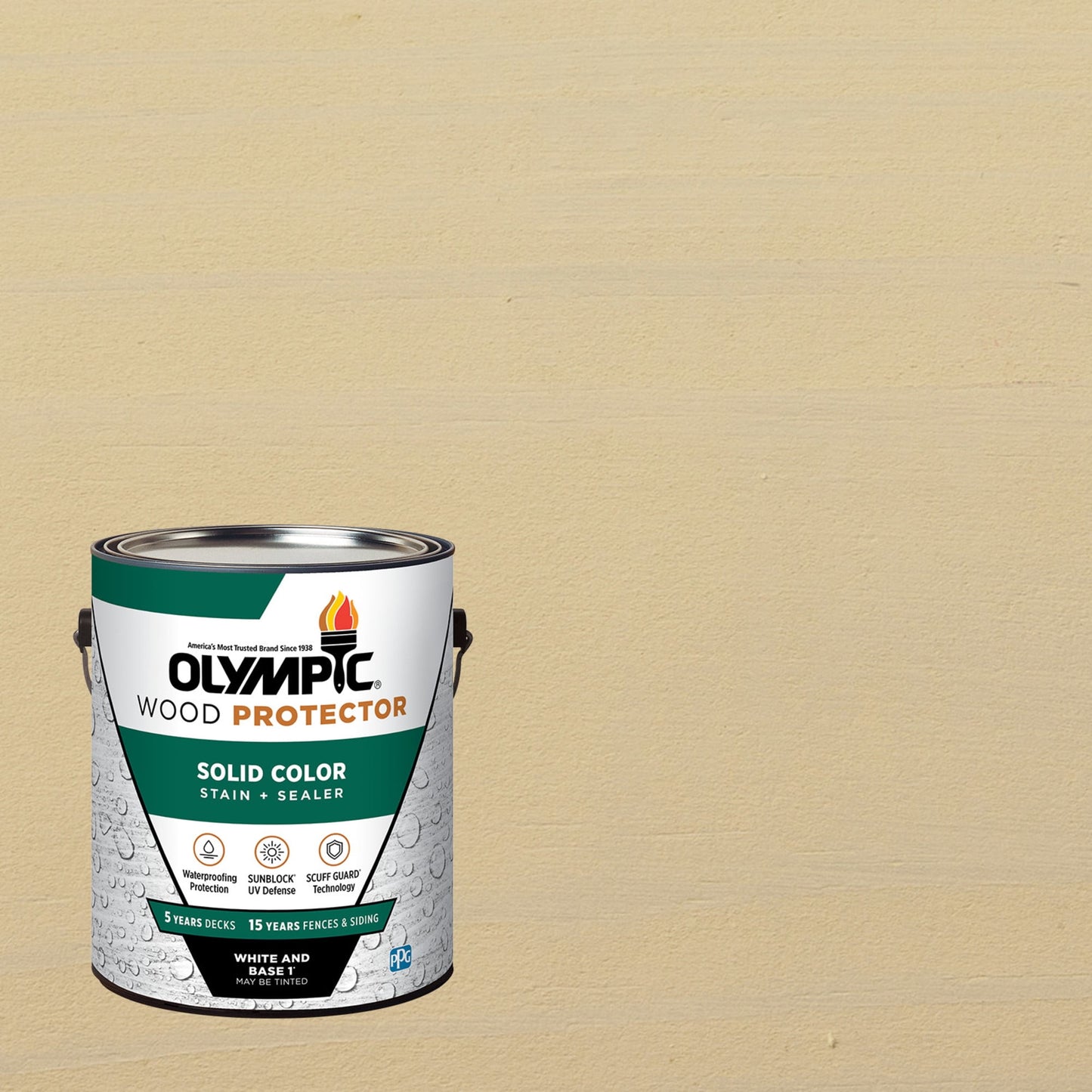 Olympic 1 Gallon SC-1073 Sheer Natural Exterior Solid Wood Protector Stain Plus Sealer in One