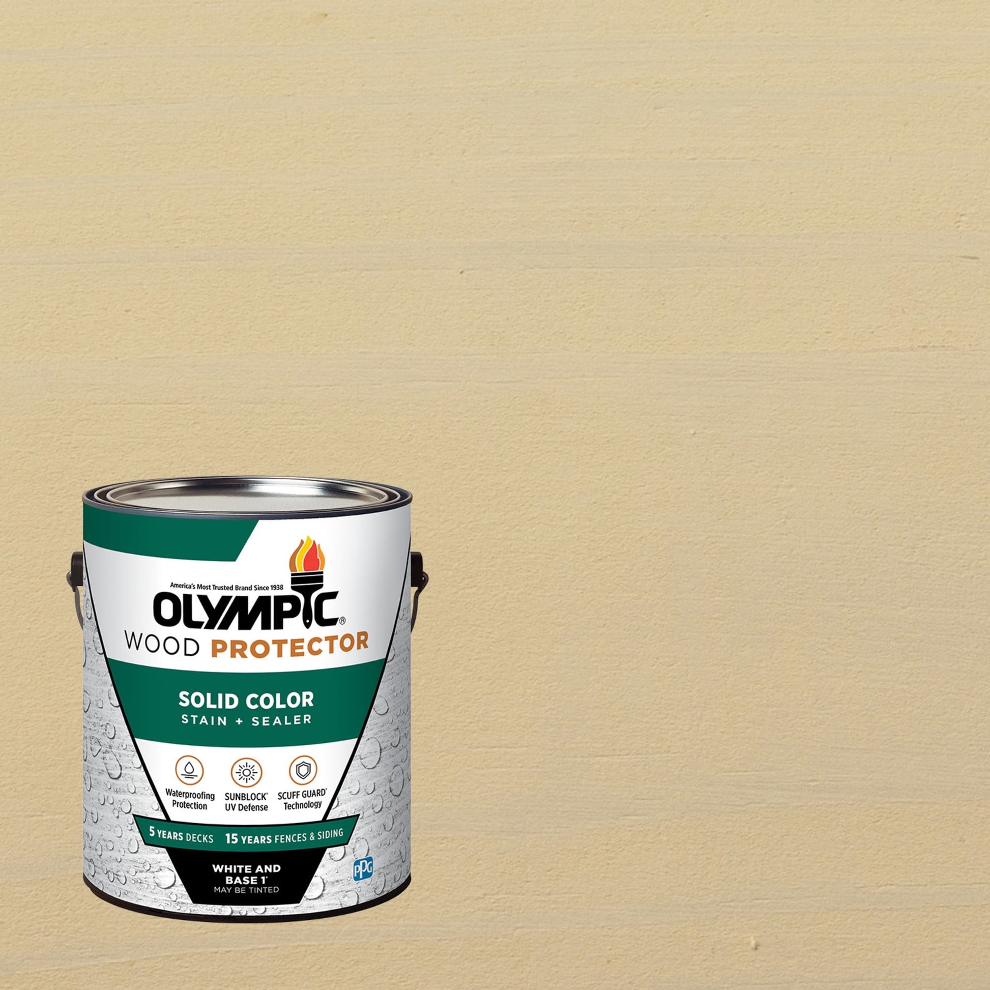 Olympic 1 Gallon SC-1073 Sheer Natural Exterior Solid Wood Protector Stain Plus Sealer in One