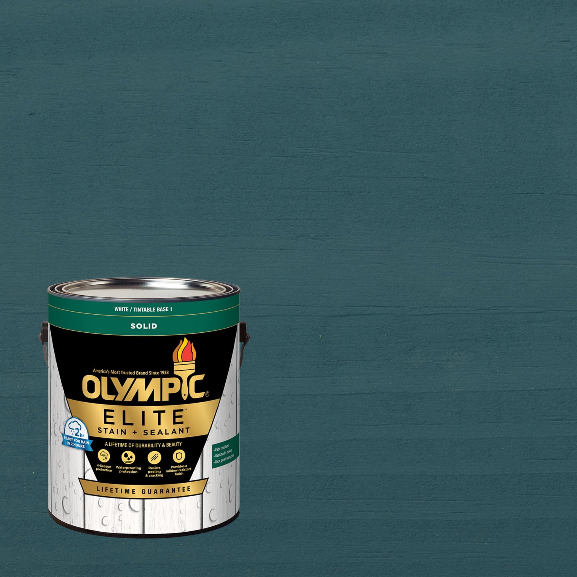 Olympic Elite 1 Gallon SC-1002 Amsterdam Solid Advanced Exterior Stain and Sealer in One