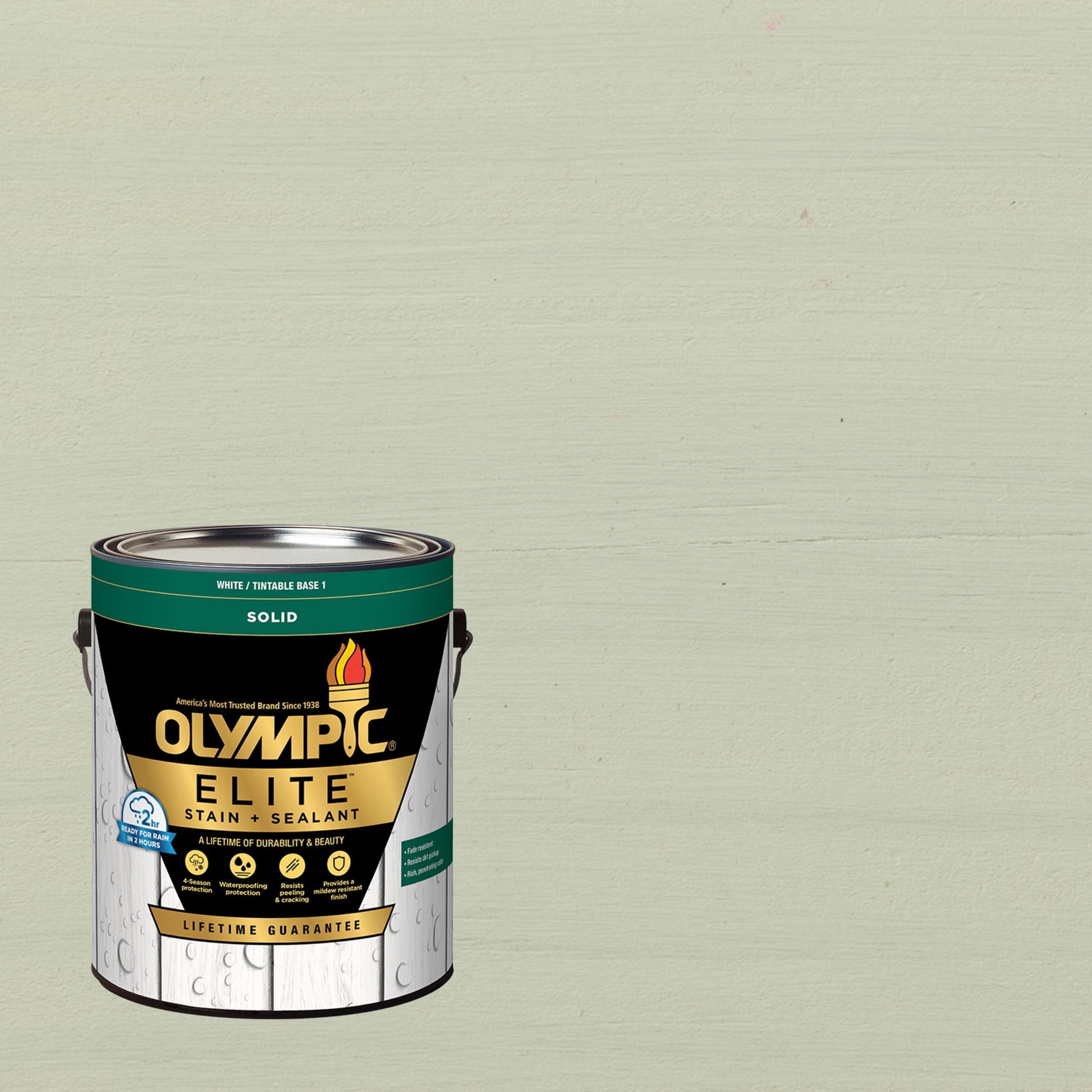 Olympic Elite 1 Gallon SC-1007 Avalanche Solid Advanced Exterior Stain and Sealer in One