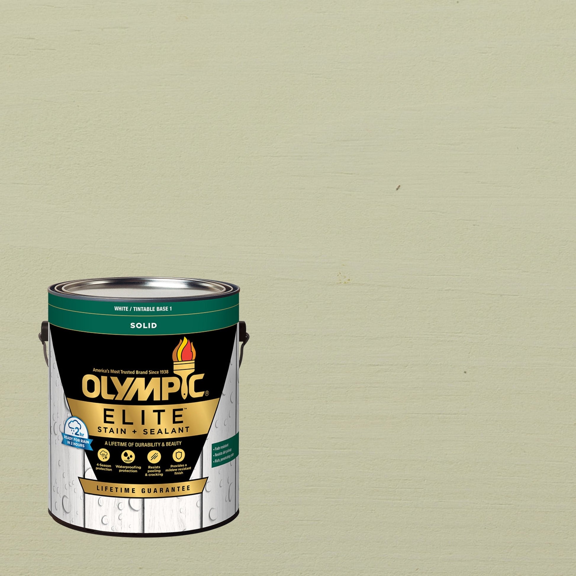 Olympic Elite 1 Gallon SC-1023 Cumulus Solid Advanced Exterior Stain and Sealer in One