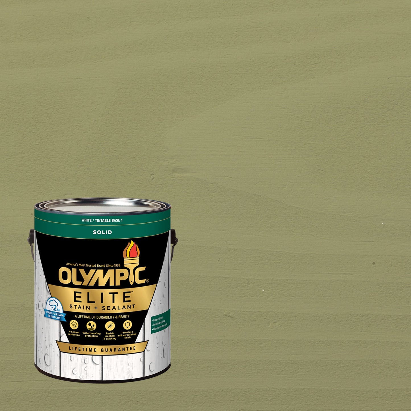 Olympic Elite 1 Gallon SC-1043 Gray Jade Solid Advanced Exterior Stain and Sealer in One