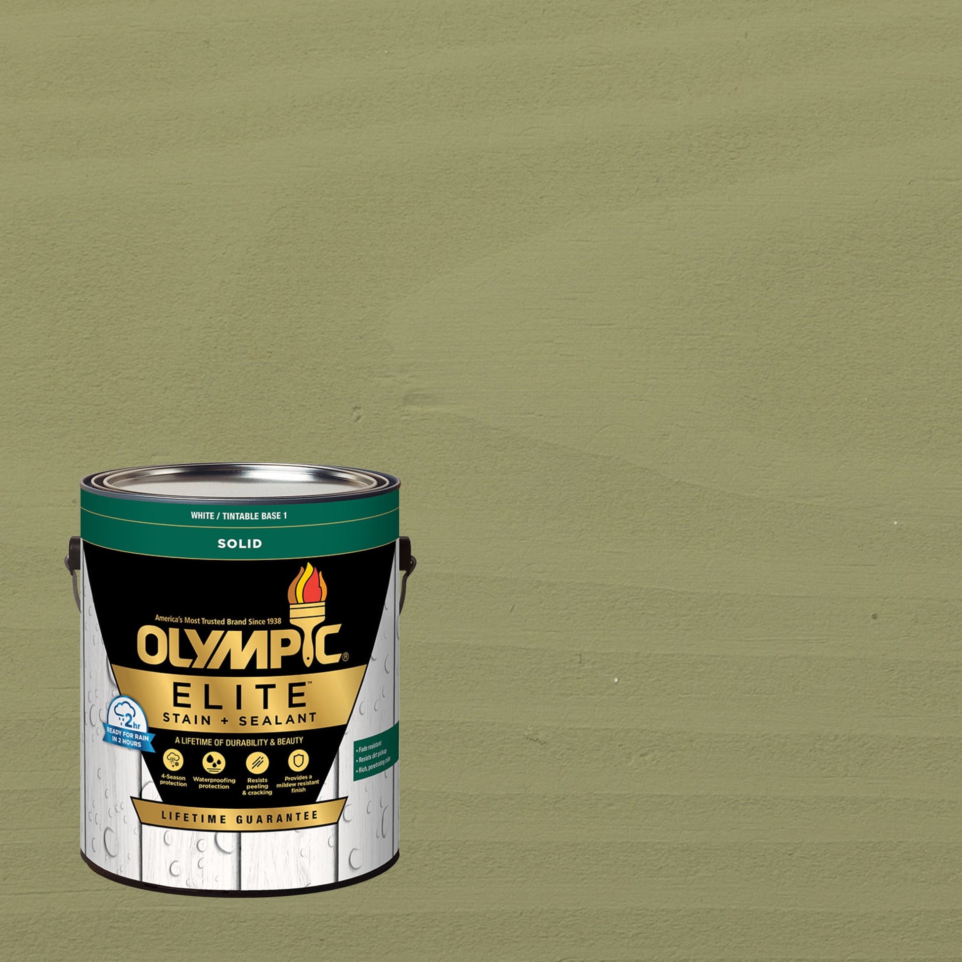 Olympic Elite 1 Gallon SC-1043 Gray Jade Solid Advanced Exterior Stain and Sealer in One