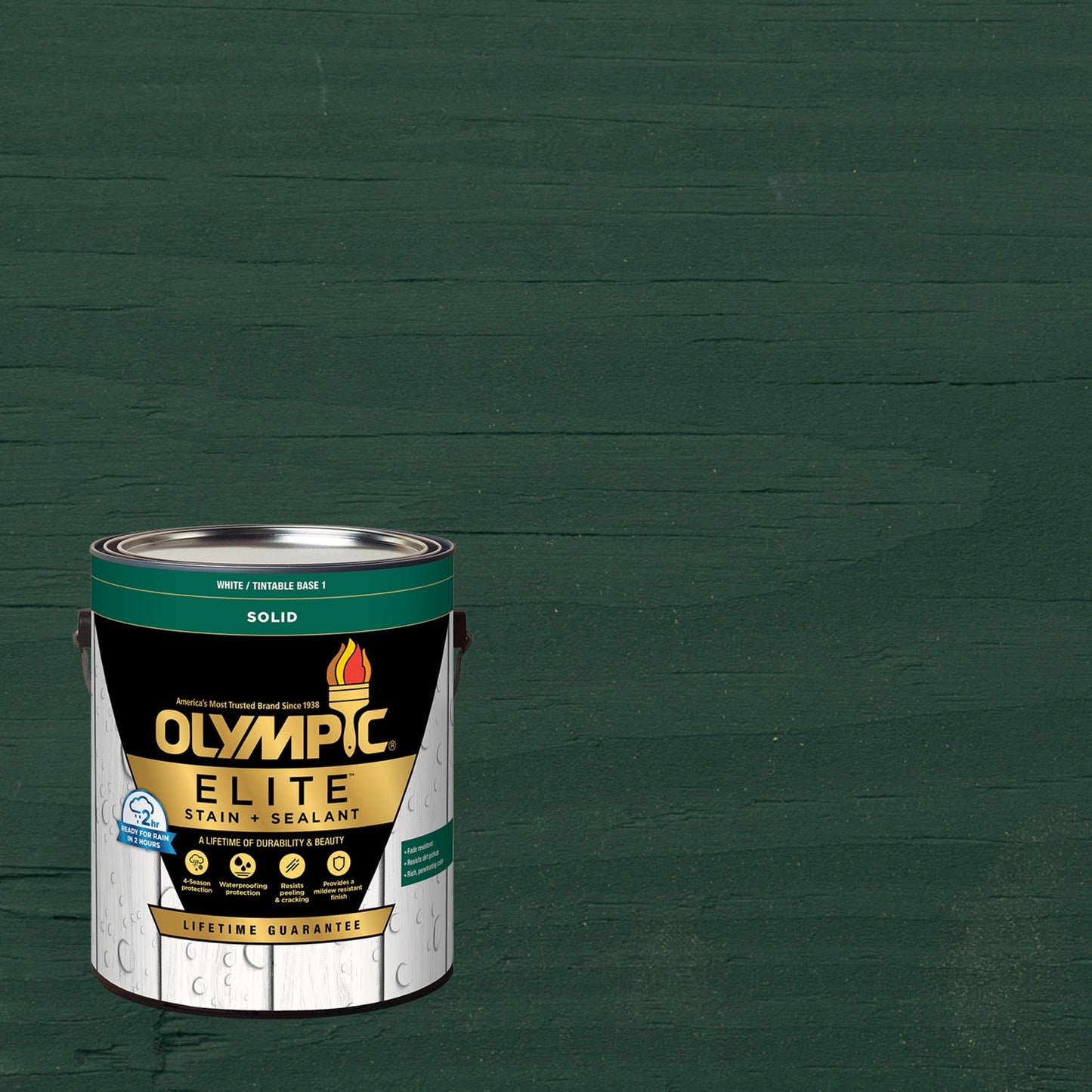 Olympic Elite 1 Gallon SC-1012 Cape Cod Gray Solid Advanced Exterior Stain and Sealer in One