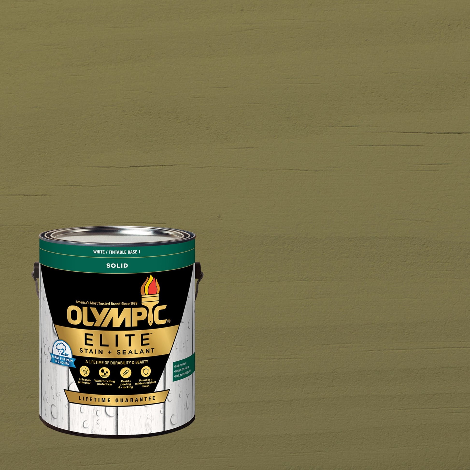 Olympic Elite 1 Gallon SC-1070 Sage Solid Advanced Exterior Stain and Sealer in One