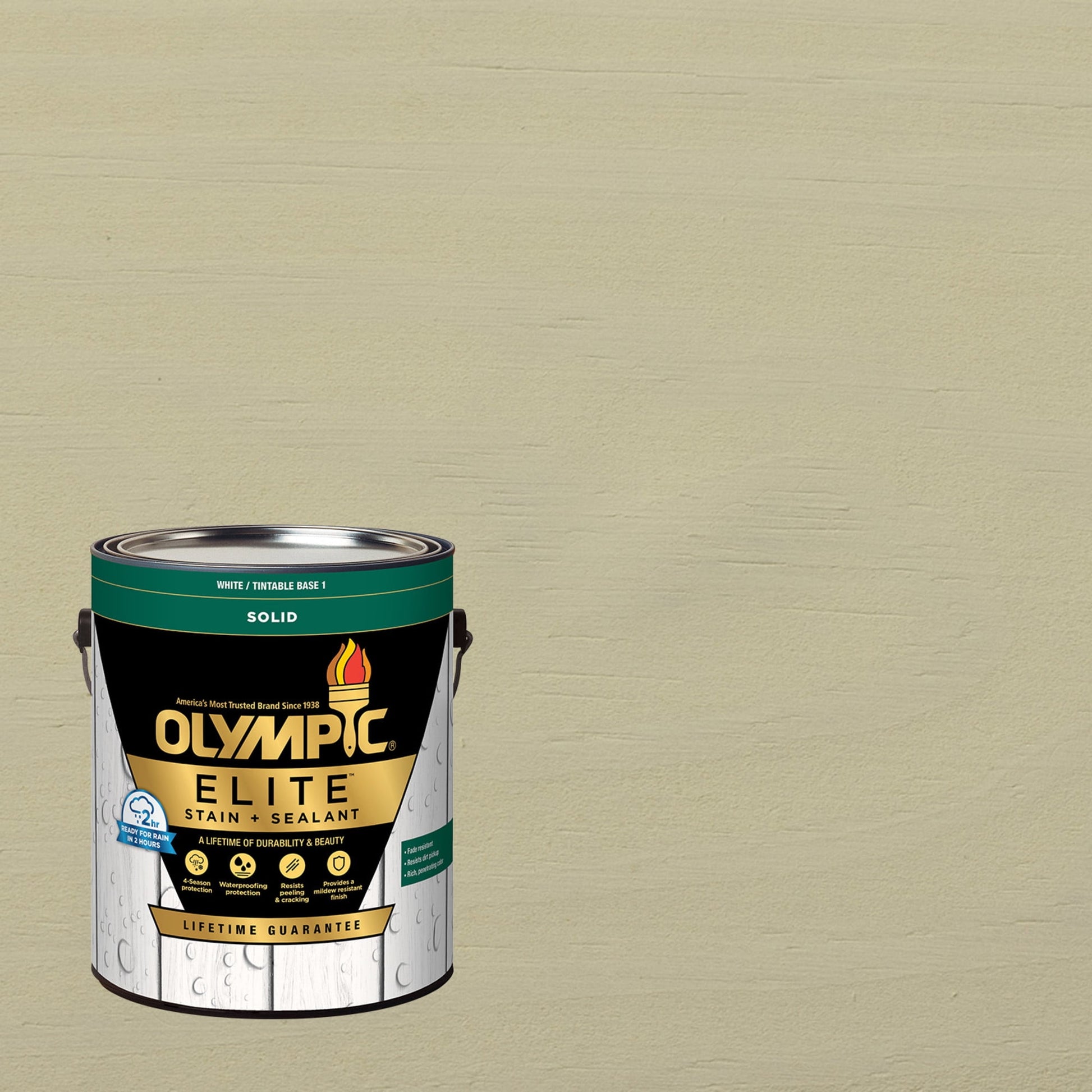 Olympic Elite 1 Gallon SC-1072 Shadow Mist Solid Advanced Exterior Stain and Sealer in One