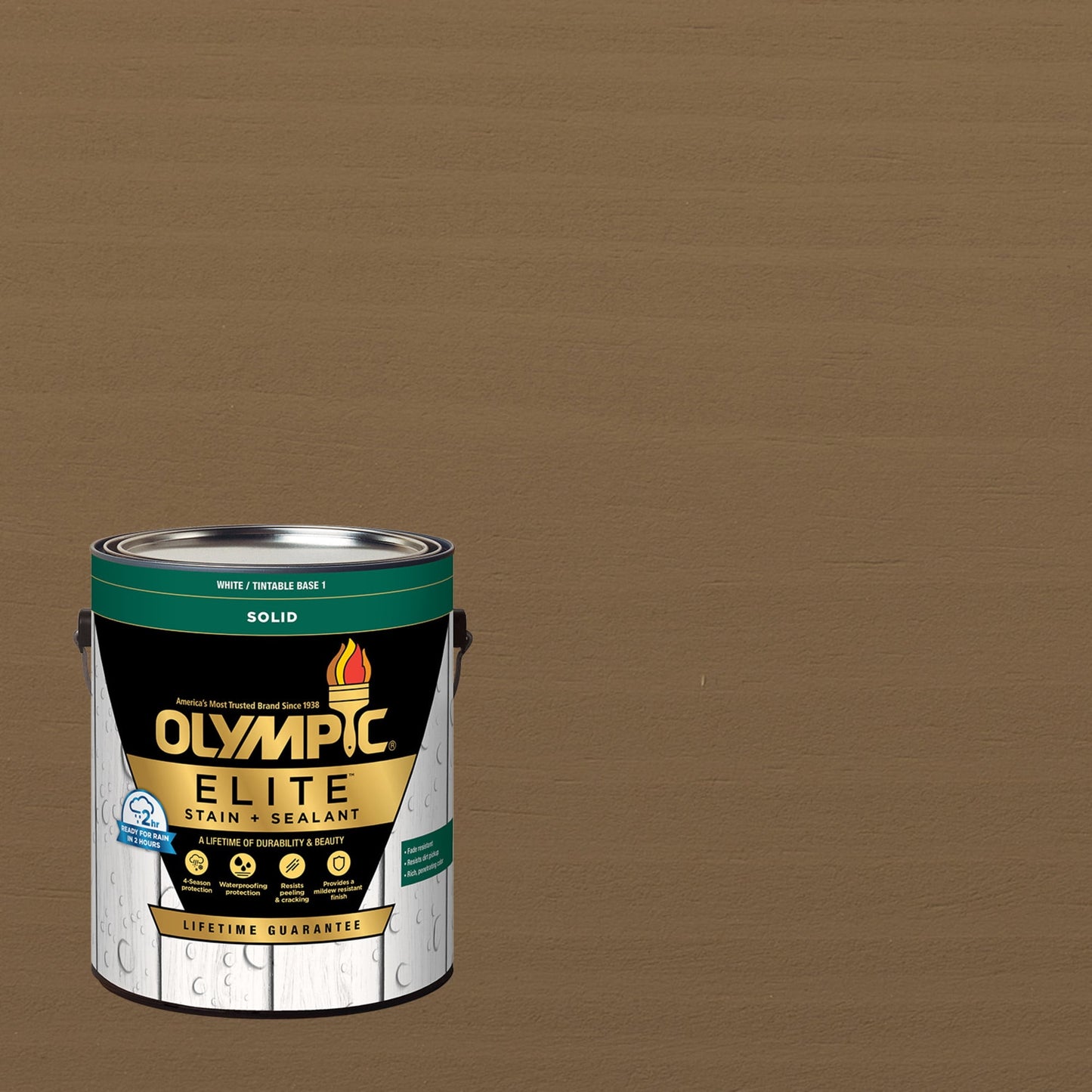 Olympic Elite 1 Gallon SC-1083 Taupe Solid Advanced Exterior Stain and Sealer in One