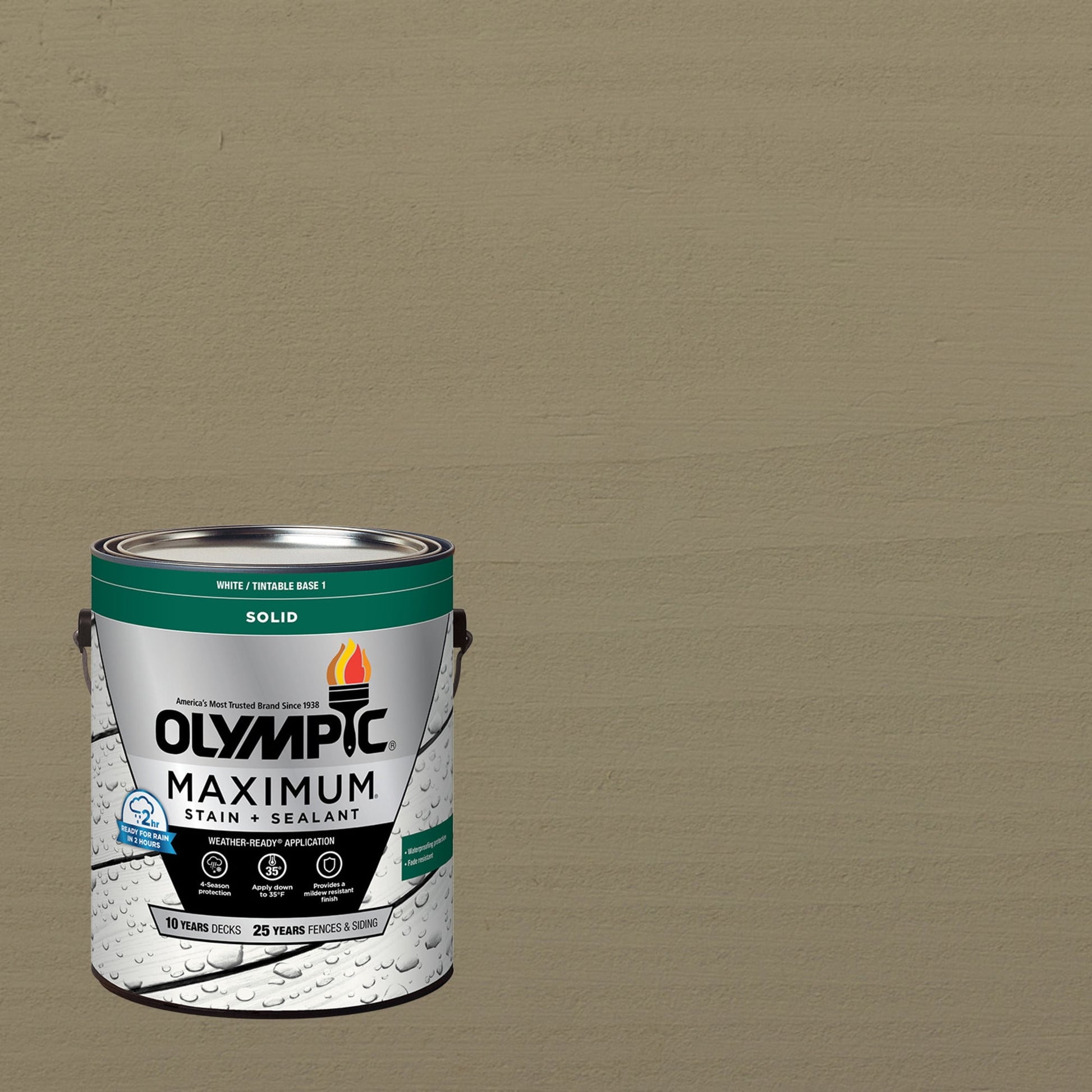 Olympic Maximum 1 Gallon SC-1012 Cape Cod Gray Solid Color Exterior Stain and Sealer in One