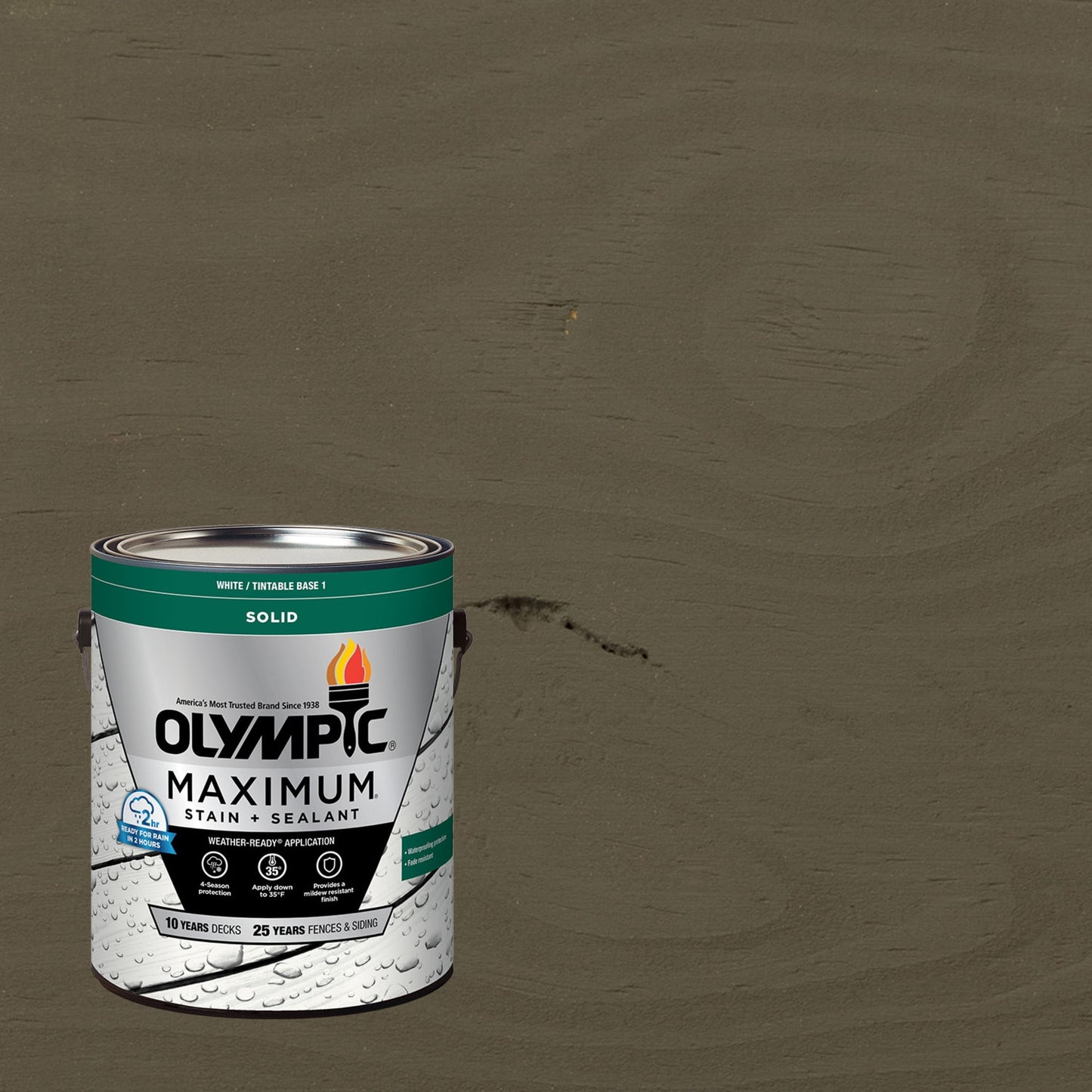 Olympic Maximum 1 Gallon SC-1034 Gibraltar Gray Solid Color Exterior Stain and Sealer in One