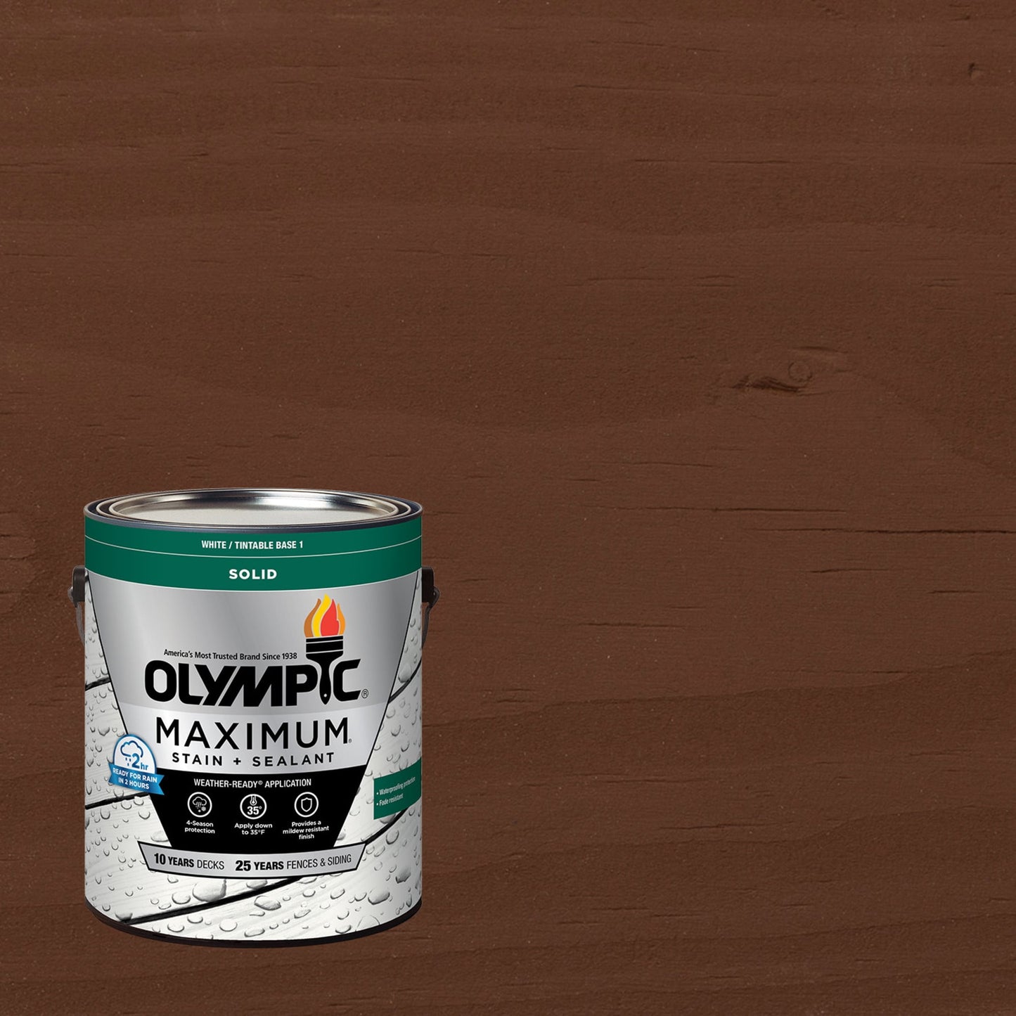 Olympic Maximum 1 Gallon SC-1014 Cedar Solid Color Exterior Stain and Sealer in One