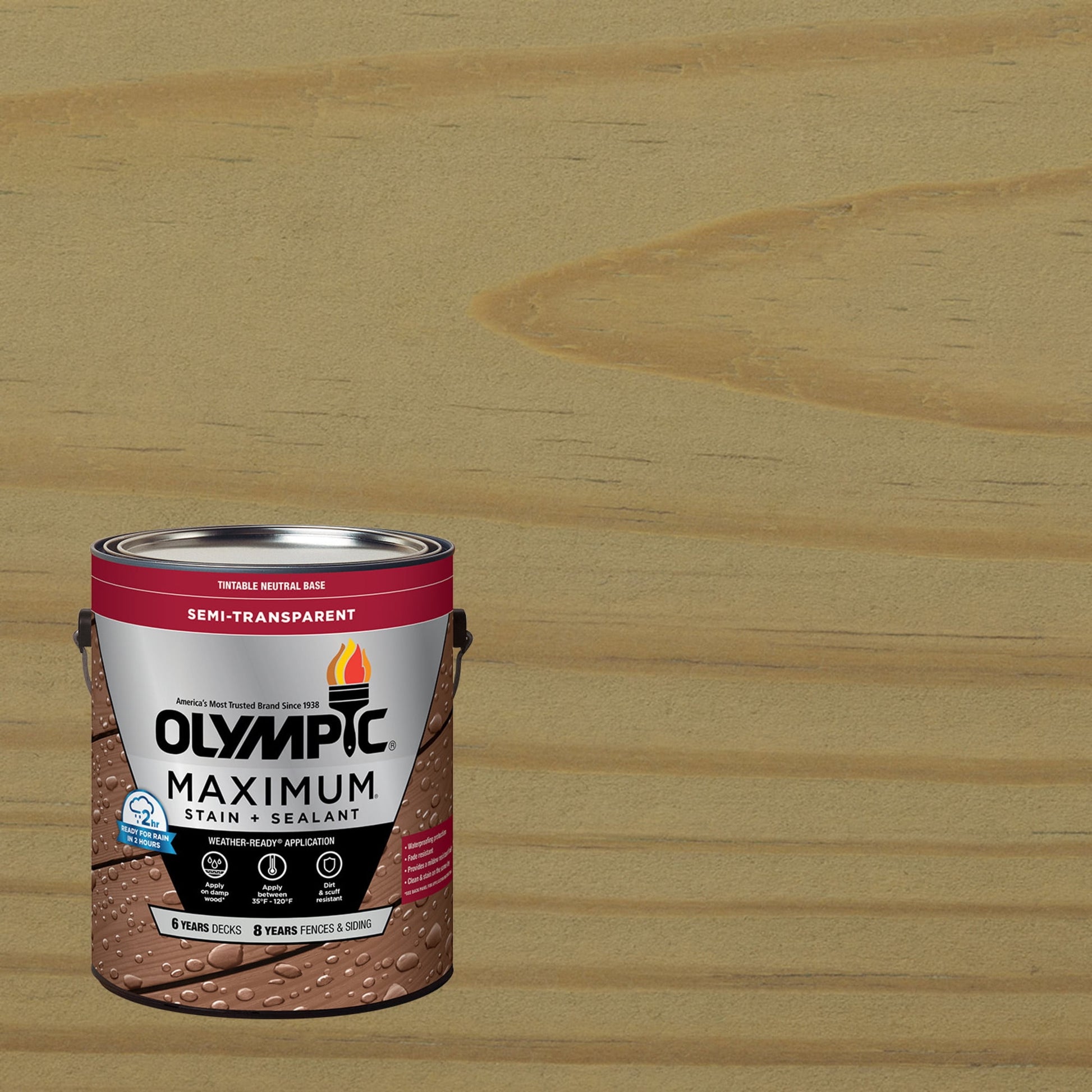 Olympic Maximum 1 Gallon ST-2004 Cape Cod Gray Semi-Transparent Exterior Stain and Sealer in One Low VOC