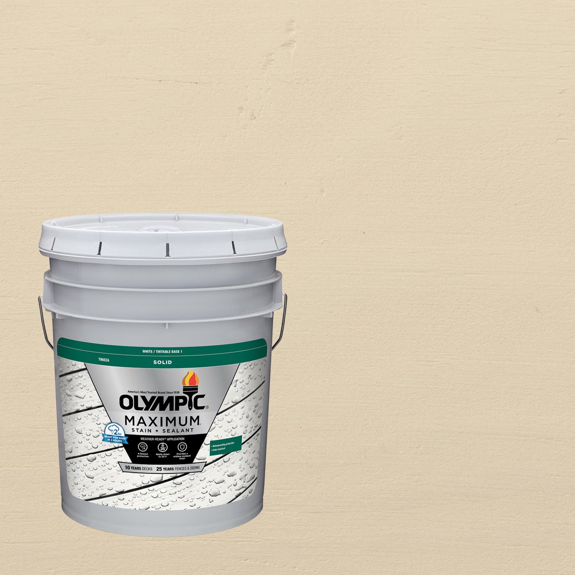 Olympic Maximum 5 Gallons SC-1051 Mystic White Solid Color Exterior Stain and Sealer in One