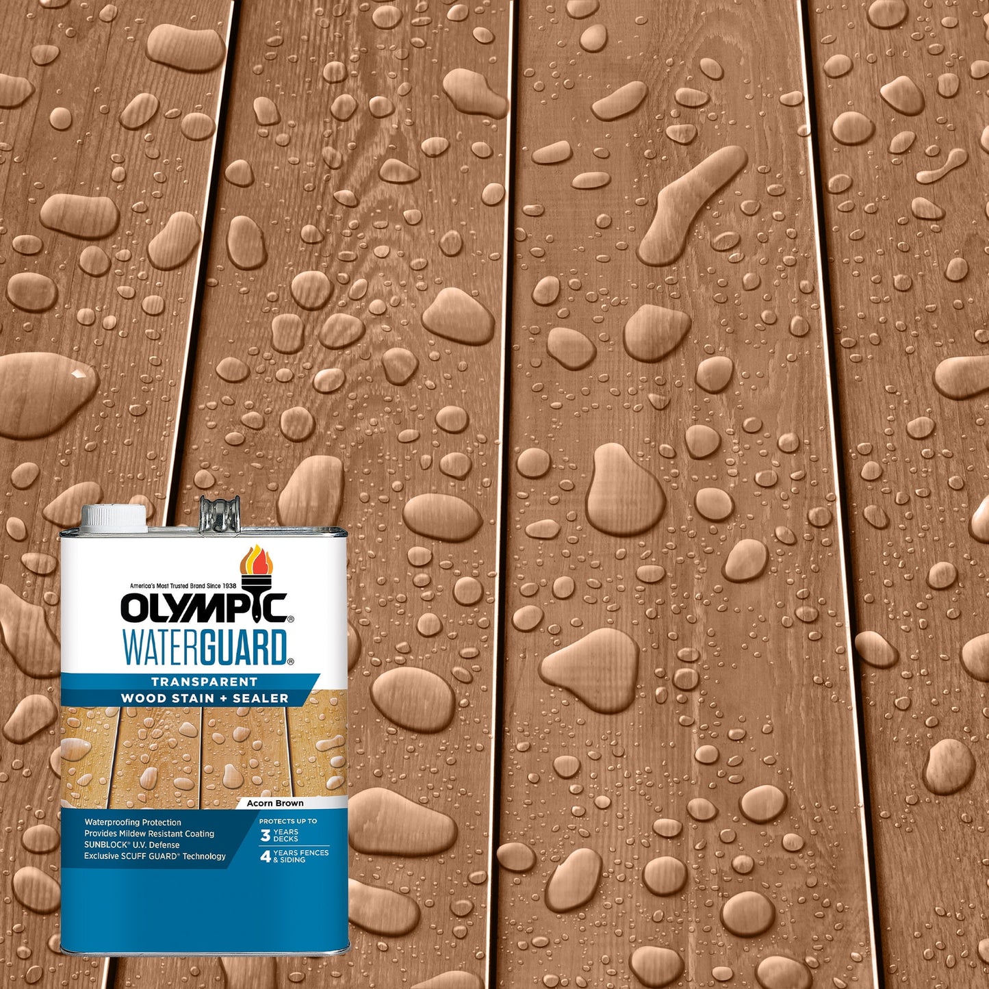Olympic WaterGuard 5 Gallons Woodland Cedar Transparent Exterior Wood Stain and Sealer