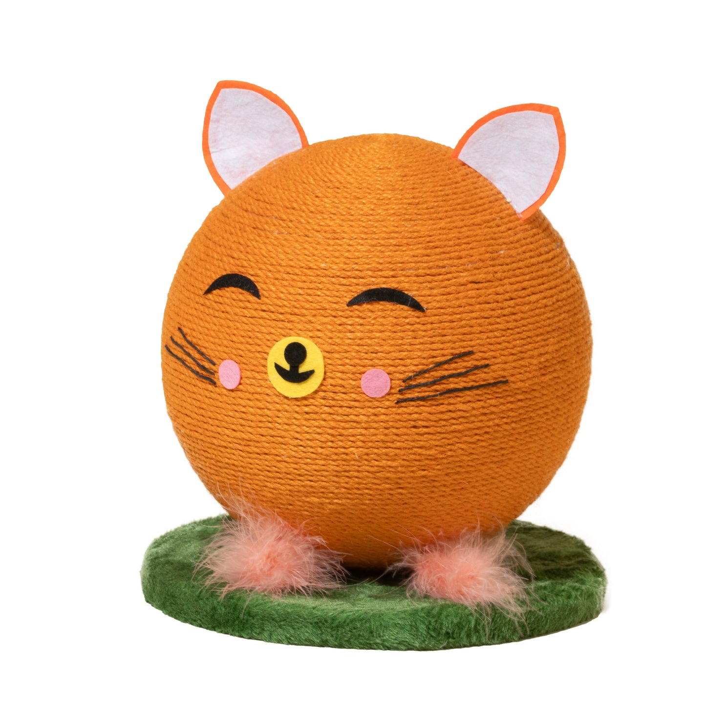 Oodles Orange Fox Face Durable Jute Cat Scratching Pad, O/S