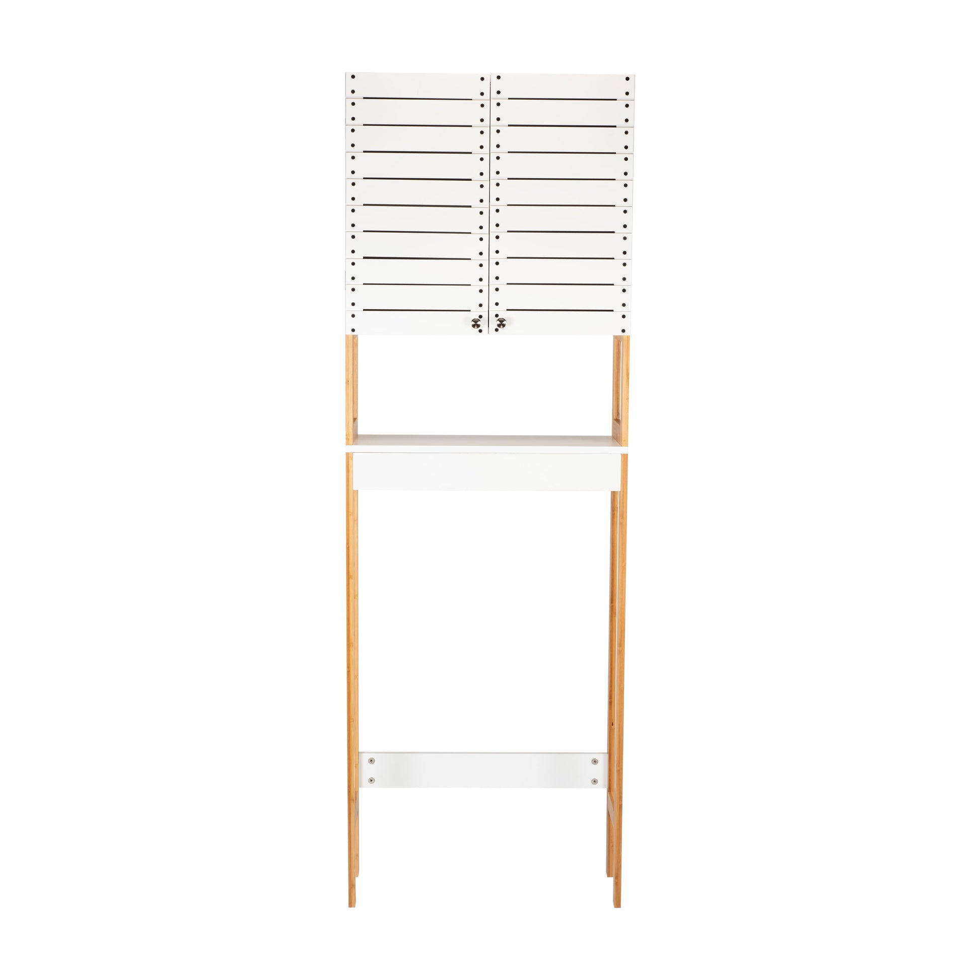 Organize It All 3 Shelf over the Toilet Bamboo Space Saver Cabinet in White