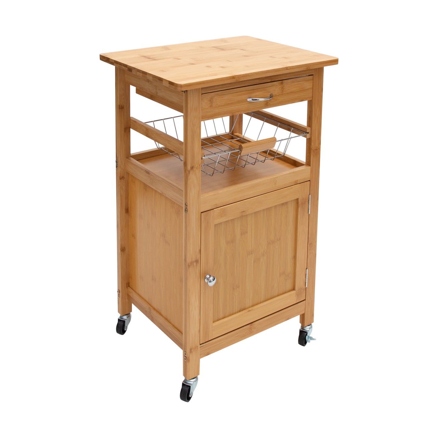 Organize It All Bamboo Rolling Kitchen Storage Cart