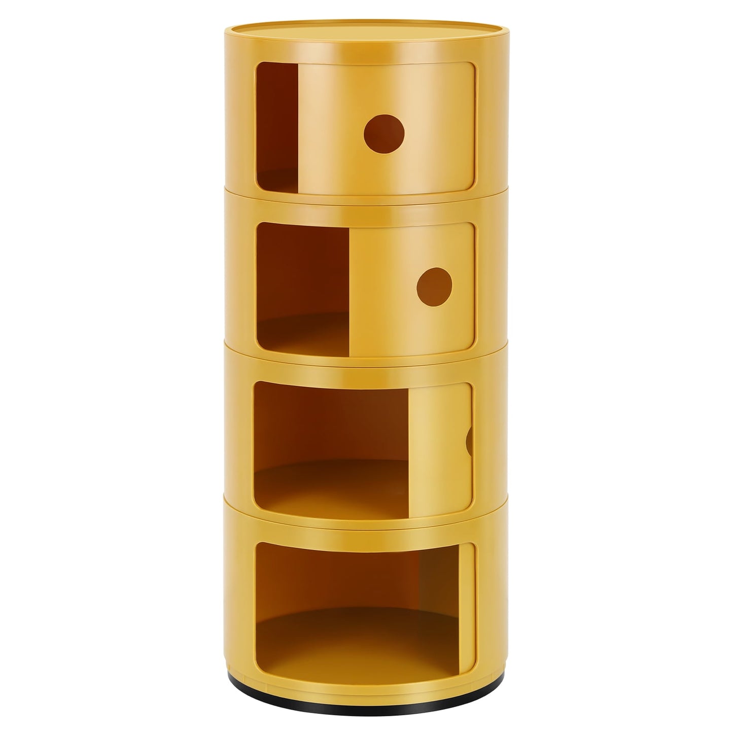 Oumilen 4 Drawer Sliding Barrel Modern Bedroom Nightstand, Yellow