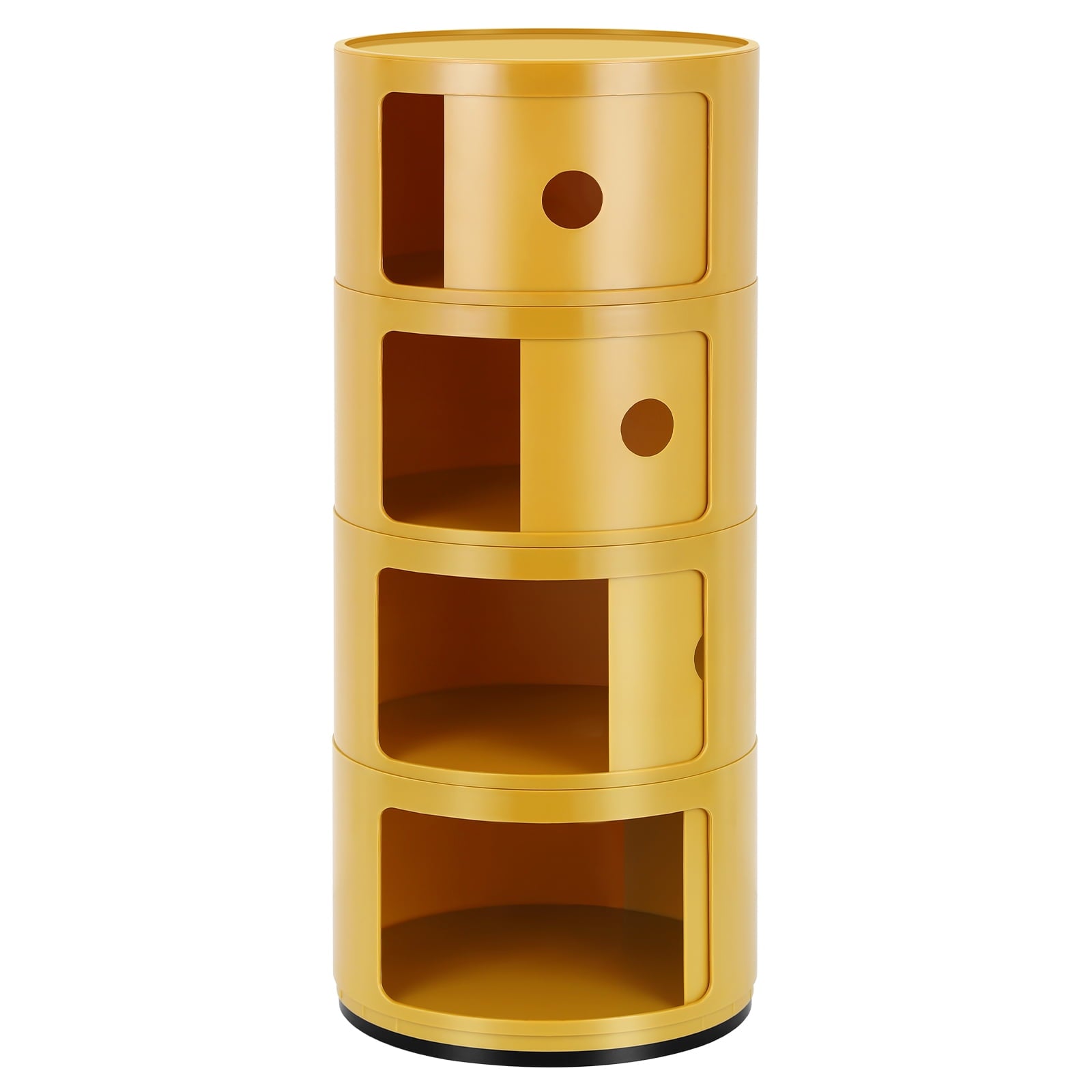 Oumilen 4 Drawer Sliding Barrel Modern Bedroom Nightstand, Yellow
