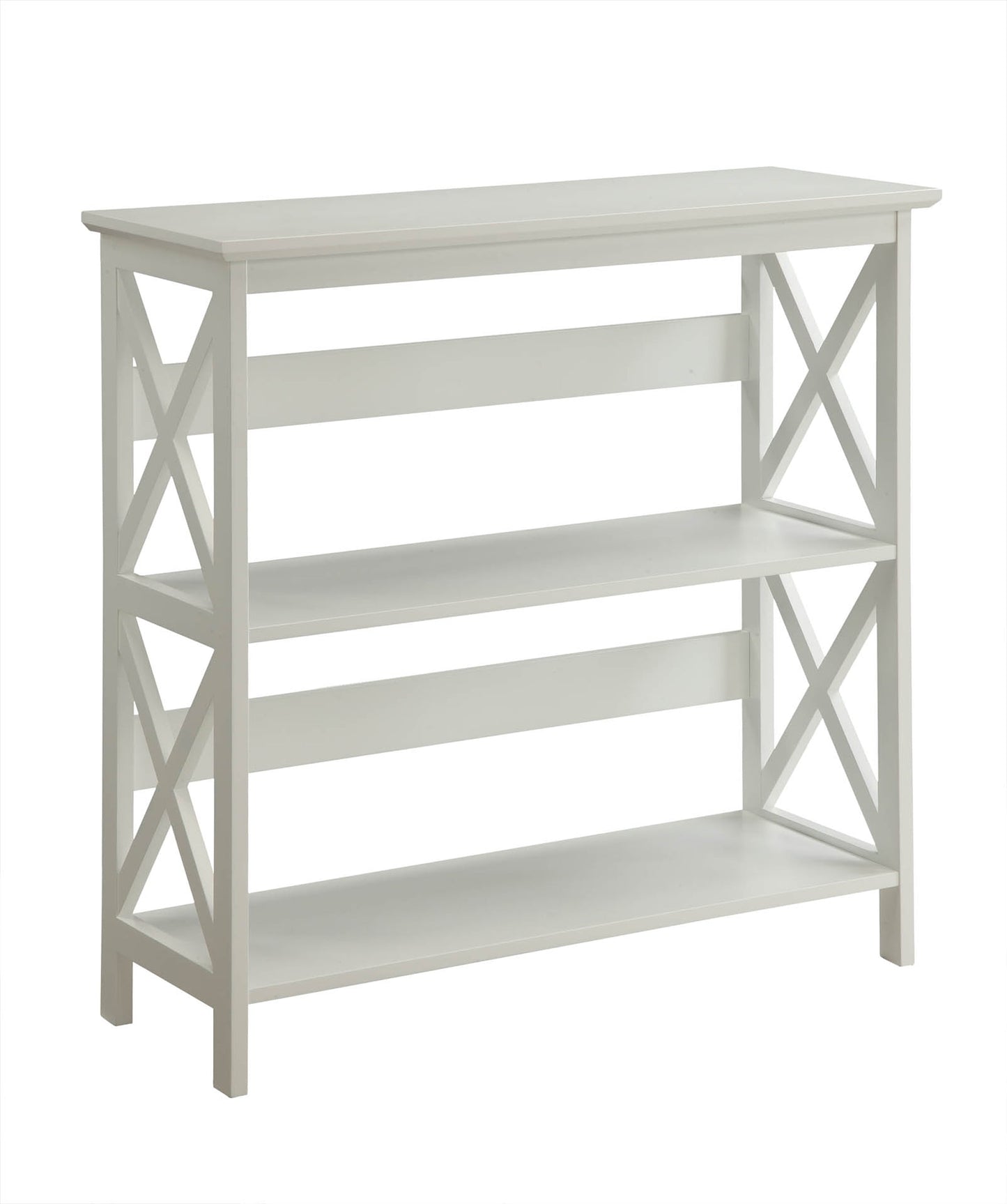 Convenience Conccepts Oxford 3 Tier Bookcase Entryway Hall Table, White
