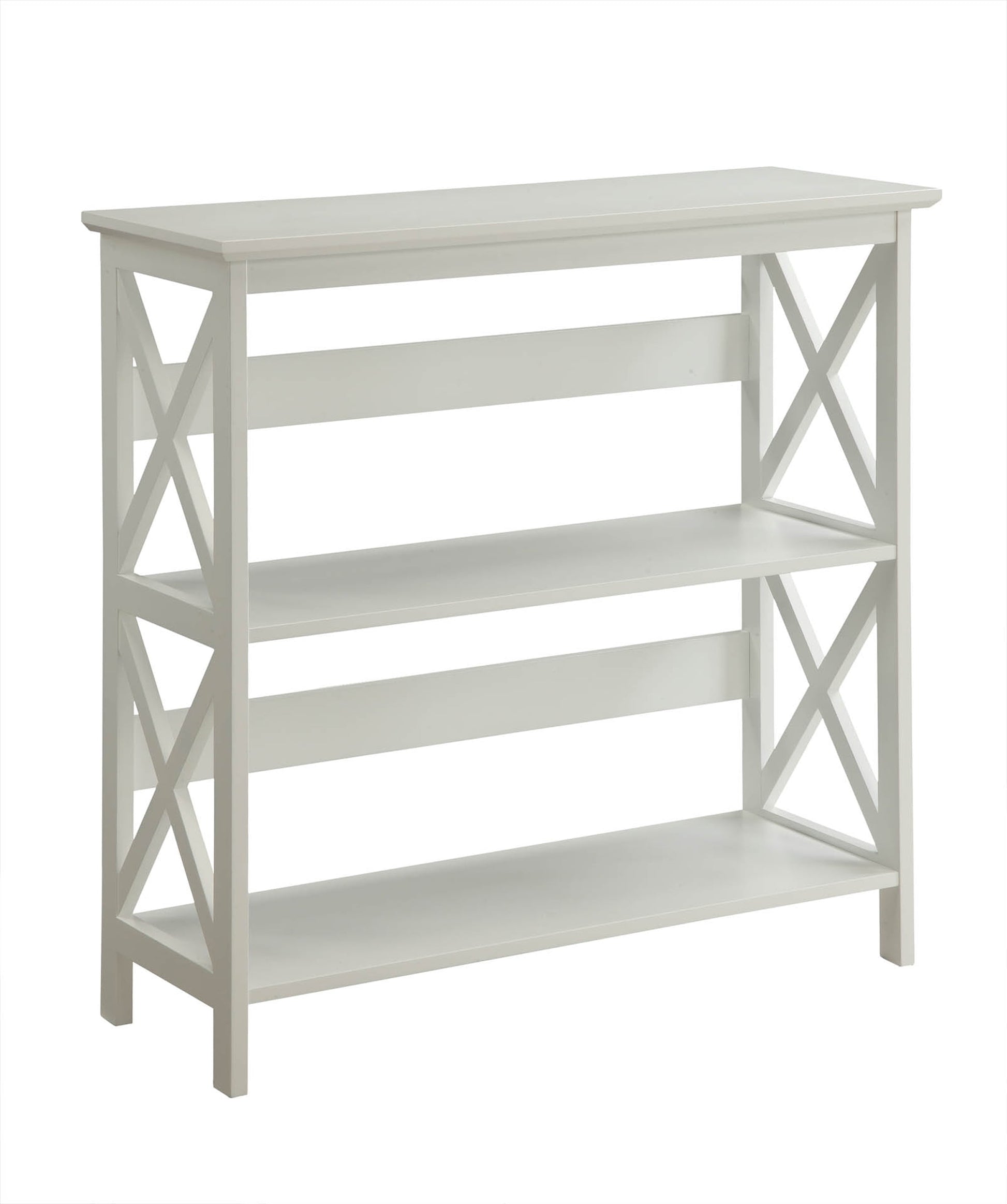 Convenience Conccepts Oxford 3 Tier Bookcase Entryway Hall Table, White