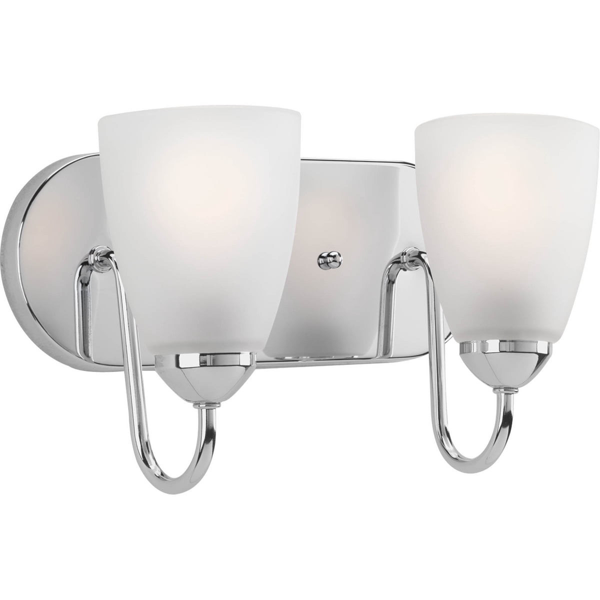 Gather Collection Two-Light Polished Chrome Etched Glass Traditional Bath Vanity Light
